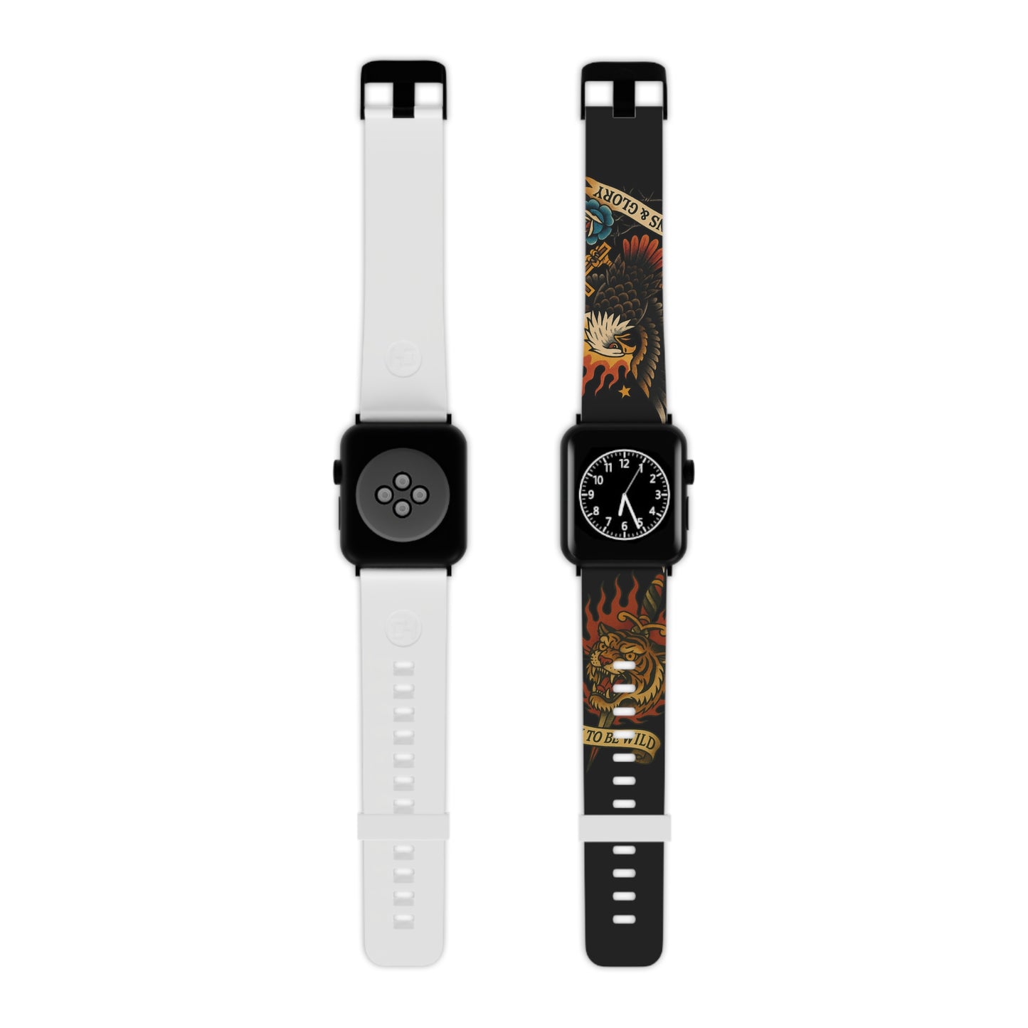 Bold Tattoo-Themed Apple Watch Band - 'Born to Be Wild' Design
