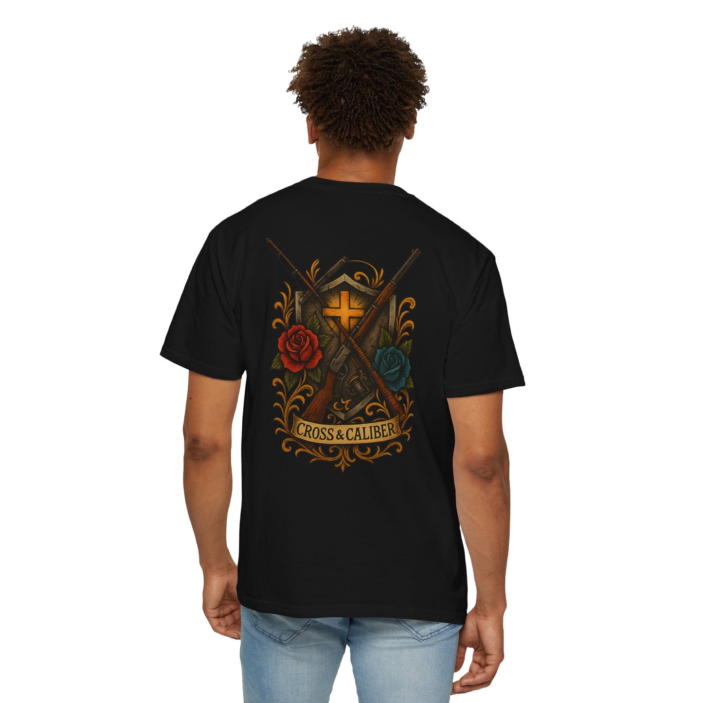 Cross & Caliber Tattoo Edition Unisex Garment-Dyed T-Shirt