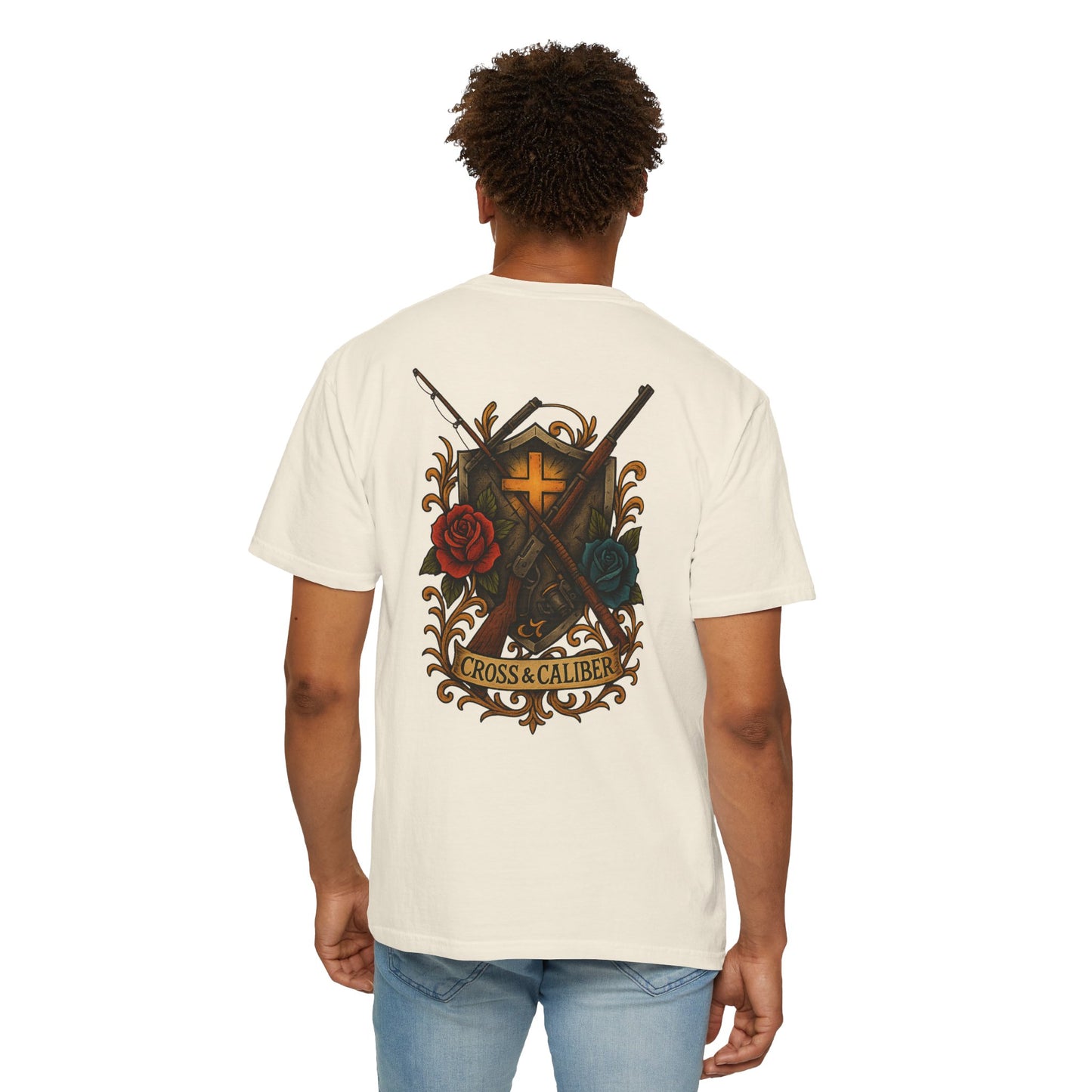 Cross & Caliber Tattoo Edition Unisex Garment-Dyed T-Shirt