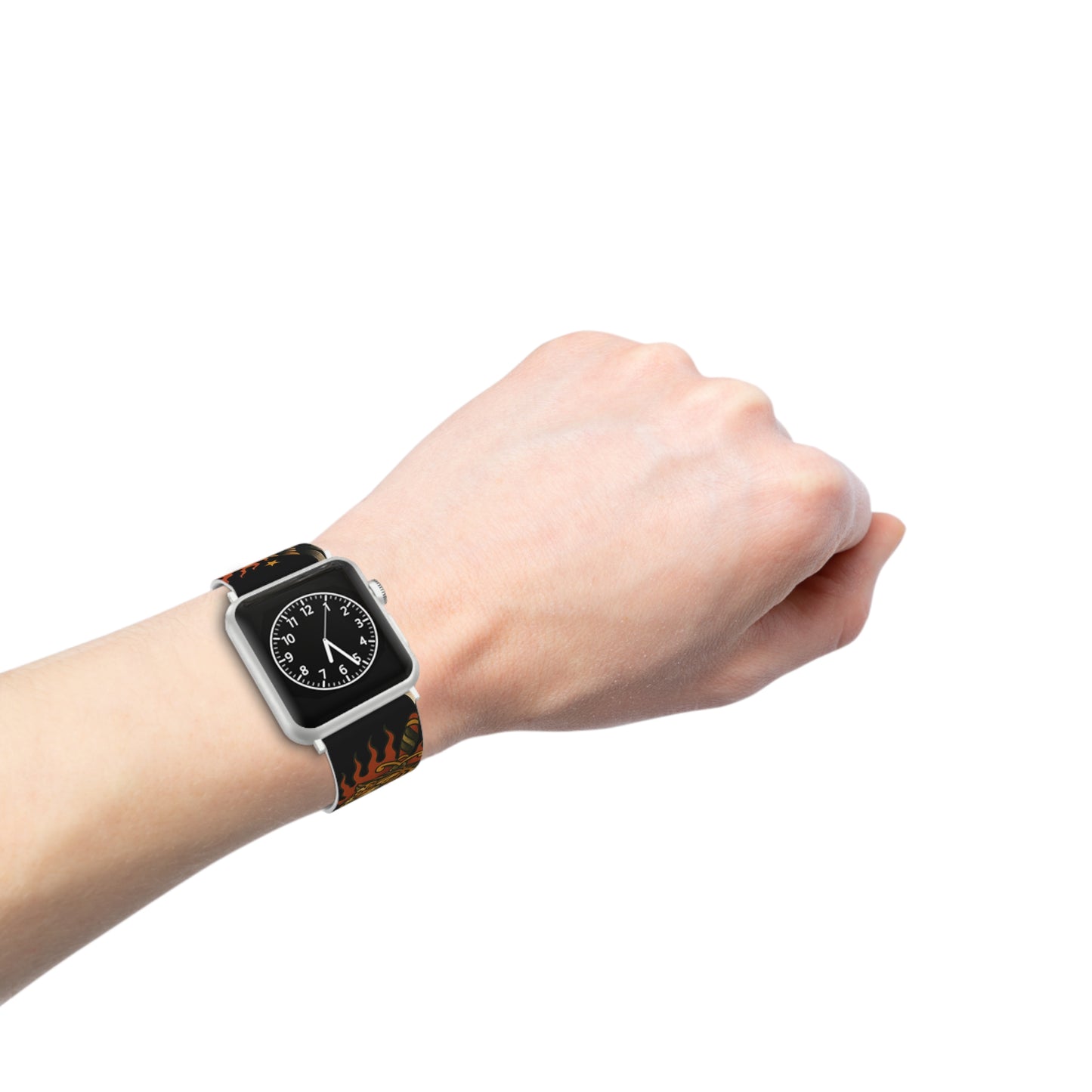 Bold Tattoo-Themed Apple Watch Band - 'Born to Be Wild' Design