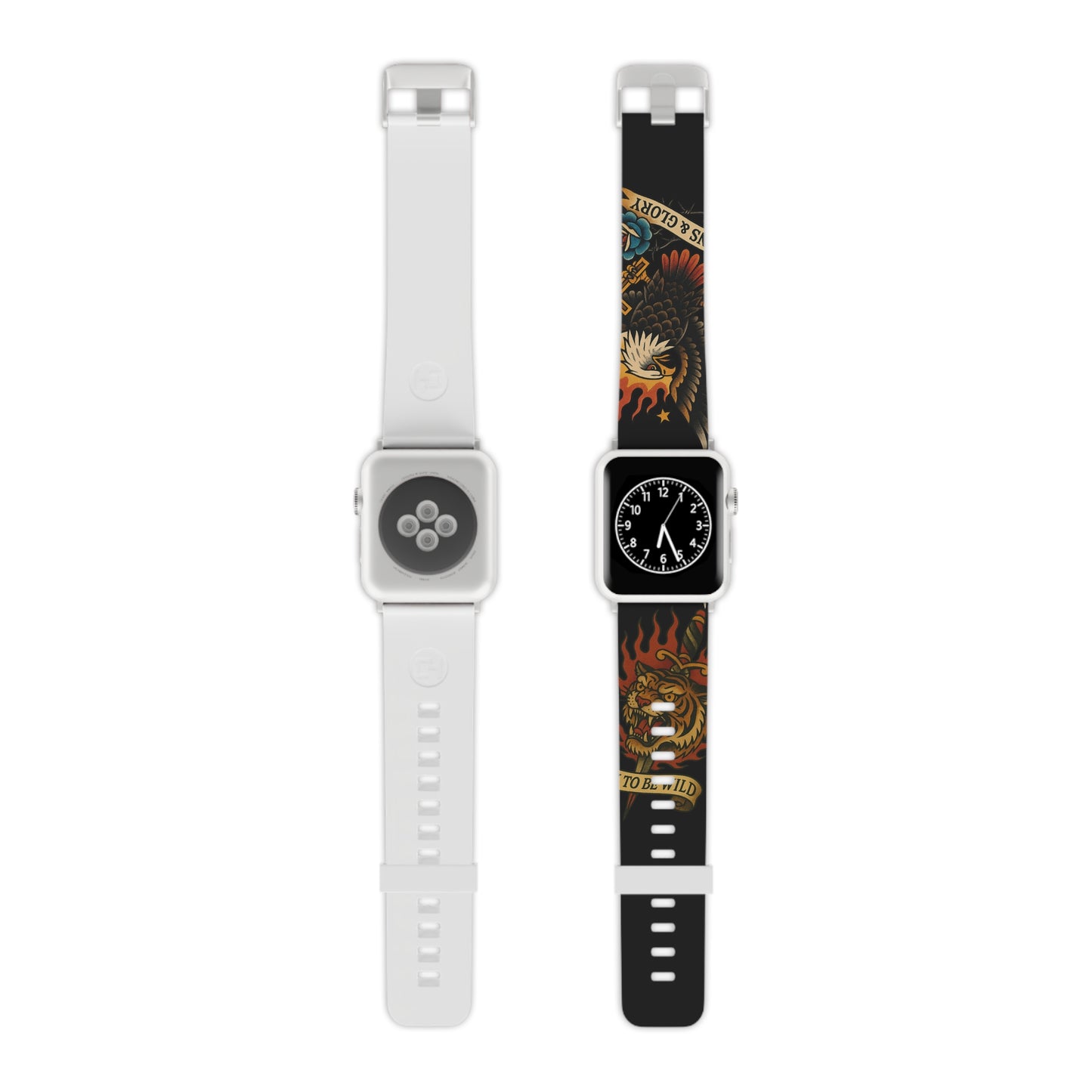 Bold Tattoo-Themed Apple Watch Band - 'Born to Be Wild' Design