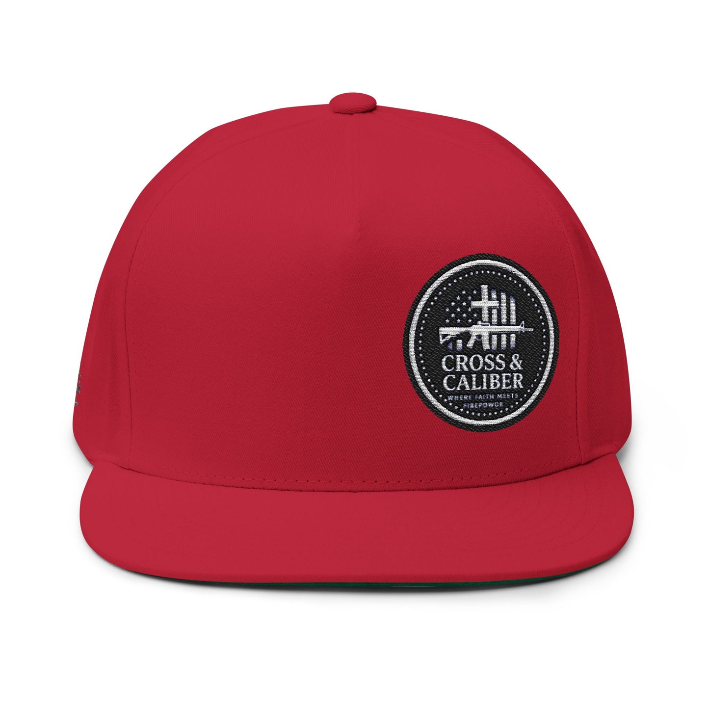 Cross & Caliber Embroidered Flat Bill Cap - Stylish Gear for Everyday Adventures
