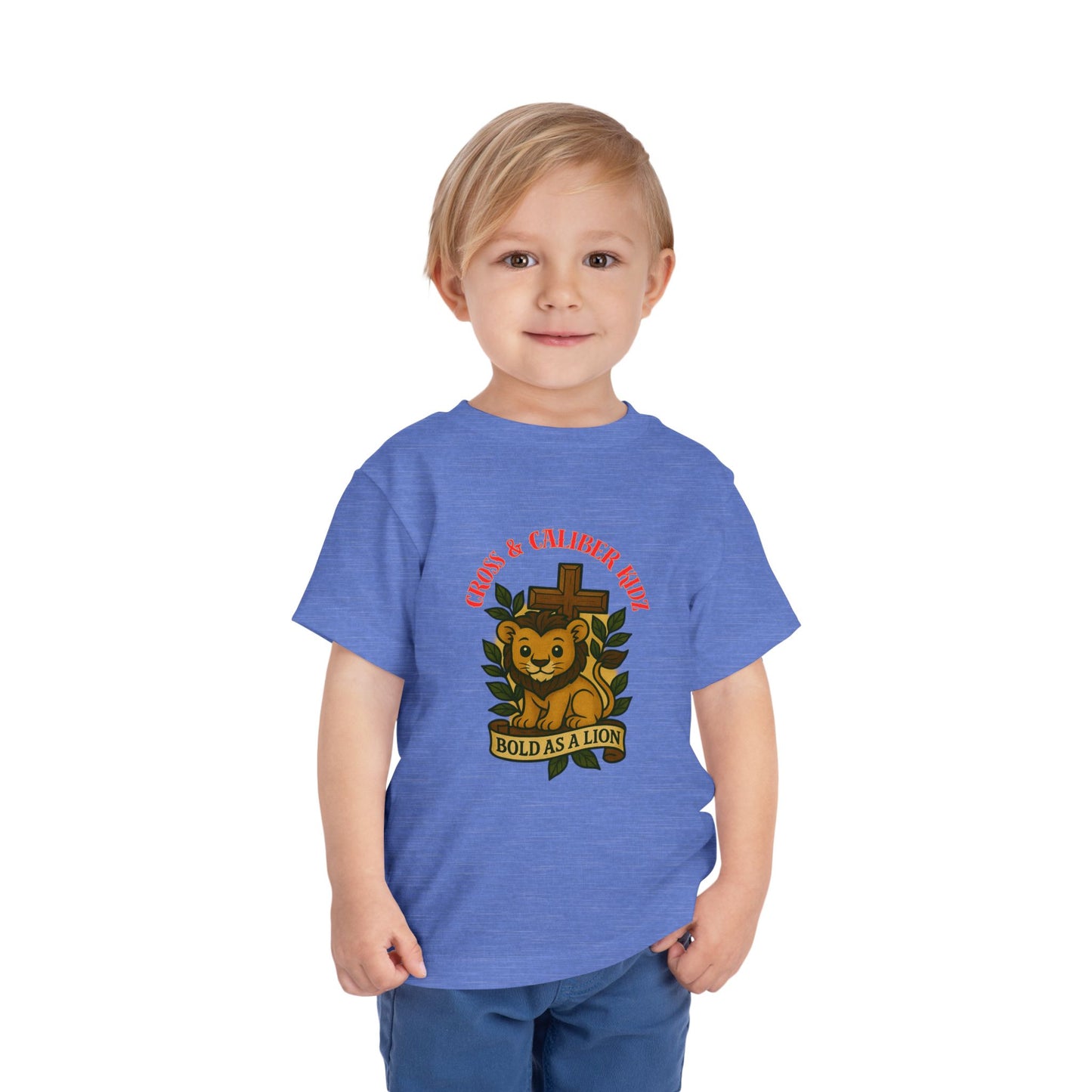 Bold as a Lion Toddler Tee - Cute Christian Graphic Shirt for Kids