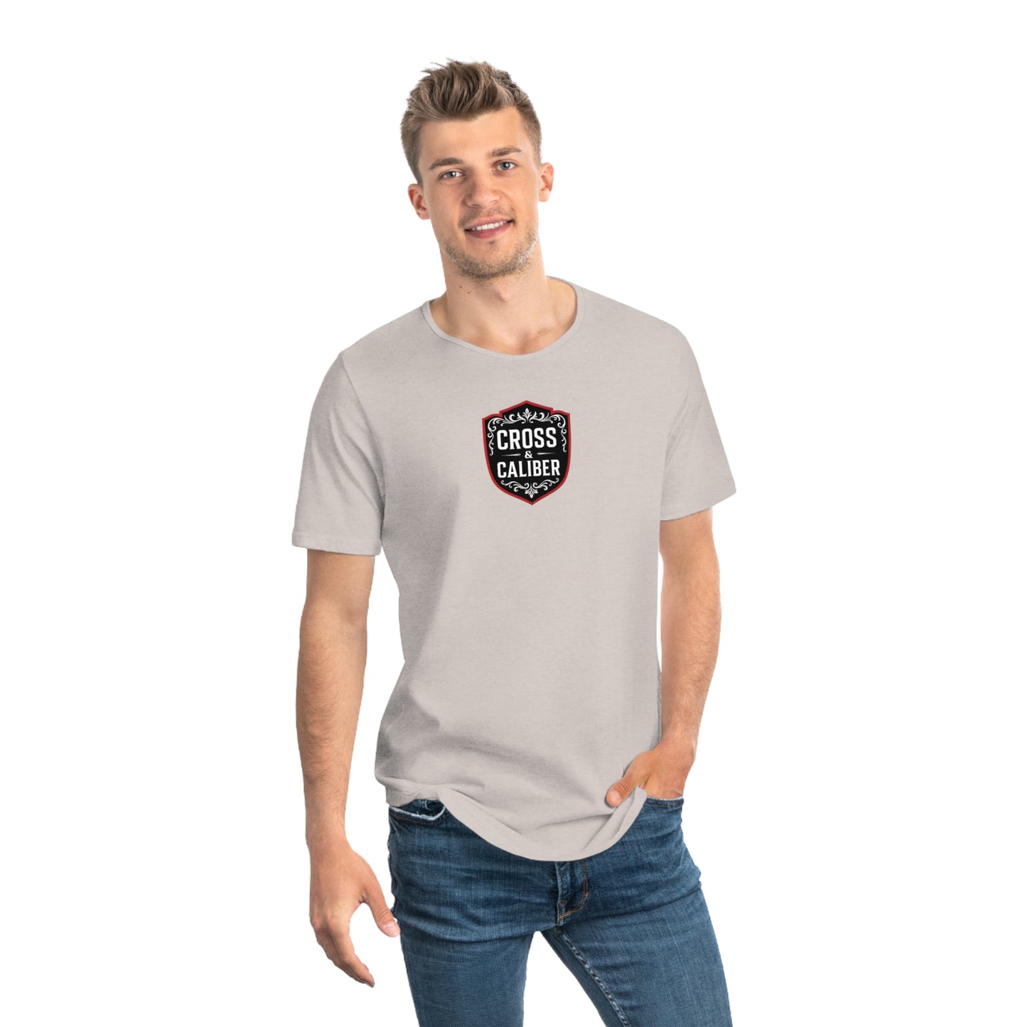 Men's Curved Hem Tee - Casual Streetwear, Worship Warfare Graphic, Gift for Him, Summer Style, Everyday Wear, Unique Design