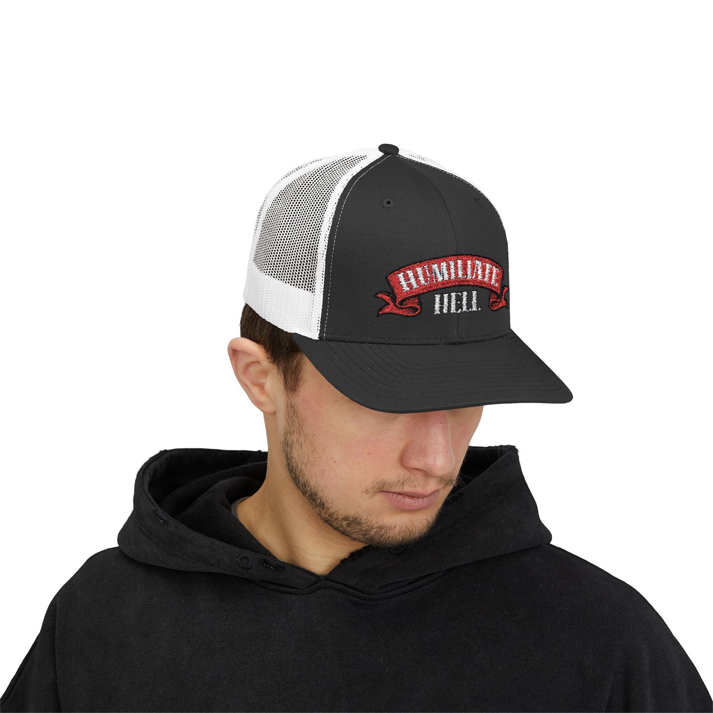 Humble Hell Snapback Trucker Cap, Adjustable Cap, Casual Headwear, Gift for Him, Everyday Style, Festival Gear