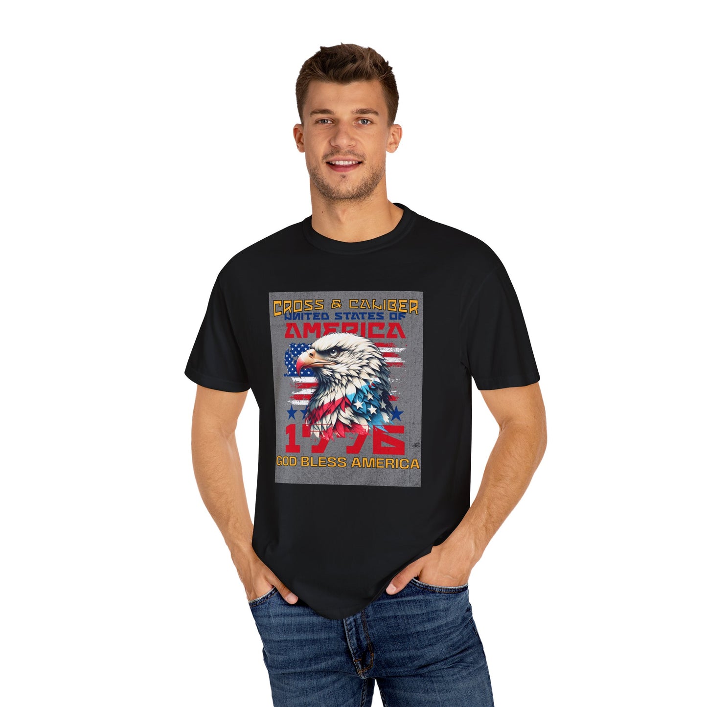 Patriotic Eagle T-Shirt, God Bless America Tee, Unisex Graphic Shirt, 4th of July Apparel, American Flag Clothing