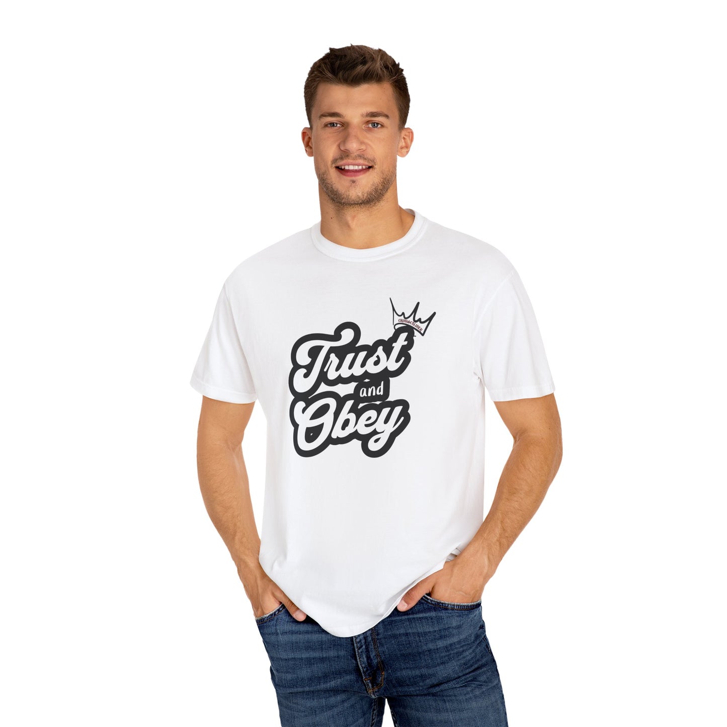 Unisex Vintage-Inspired Graphic T-Shirt - Trust and Obey, Casual Wear, Street Style, Gift for Him/Her, Unique Graphic Tee