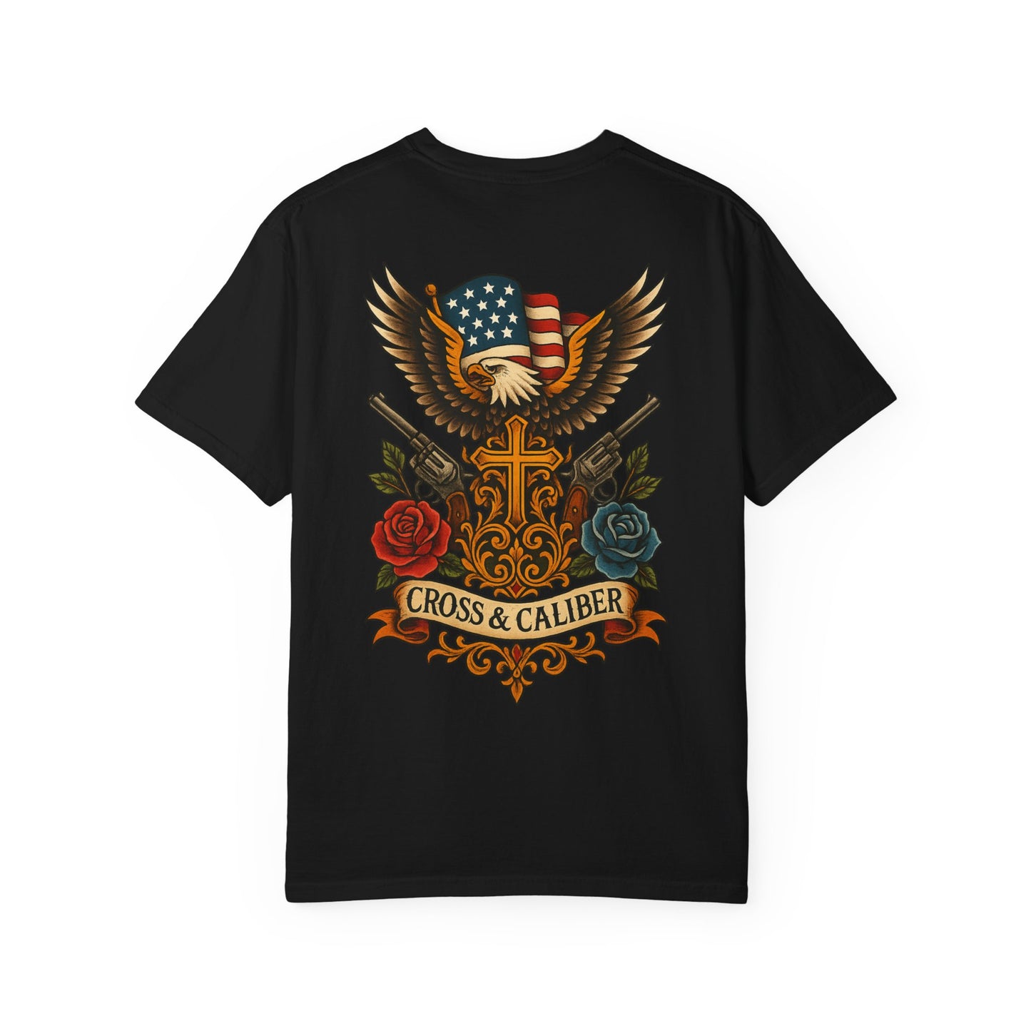 Cross & Caliber Tattoo Edition Unisex T-Shirt - Vintage Style Graphic Tee