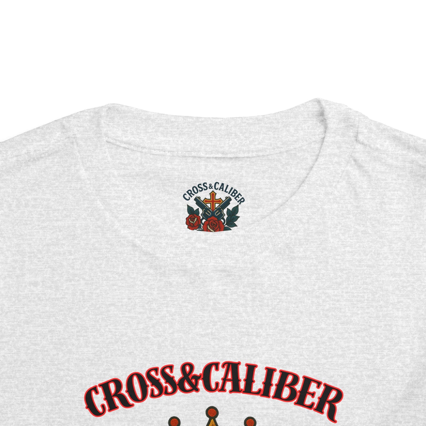 Cool Toddler T-Shirt: Cross & Caliber, Death Before Dishonor, Skull and Roses, Trendy Kids Tee, Unique Gift for Boys & Girls