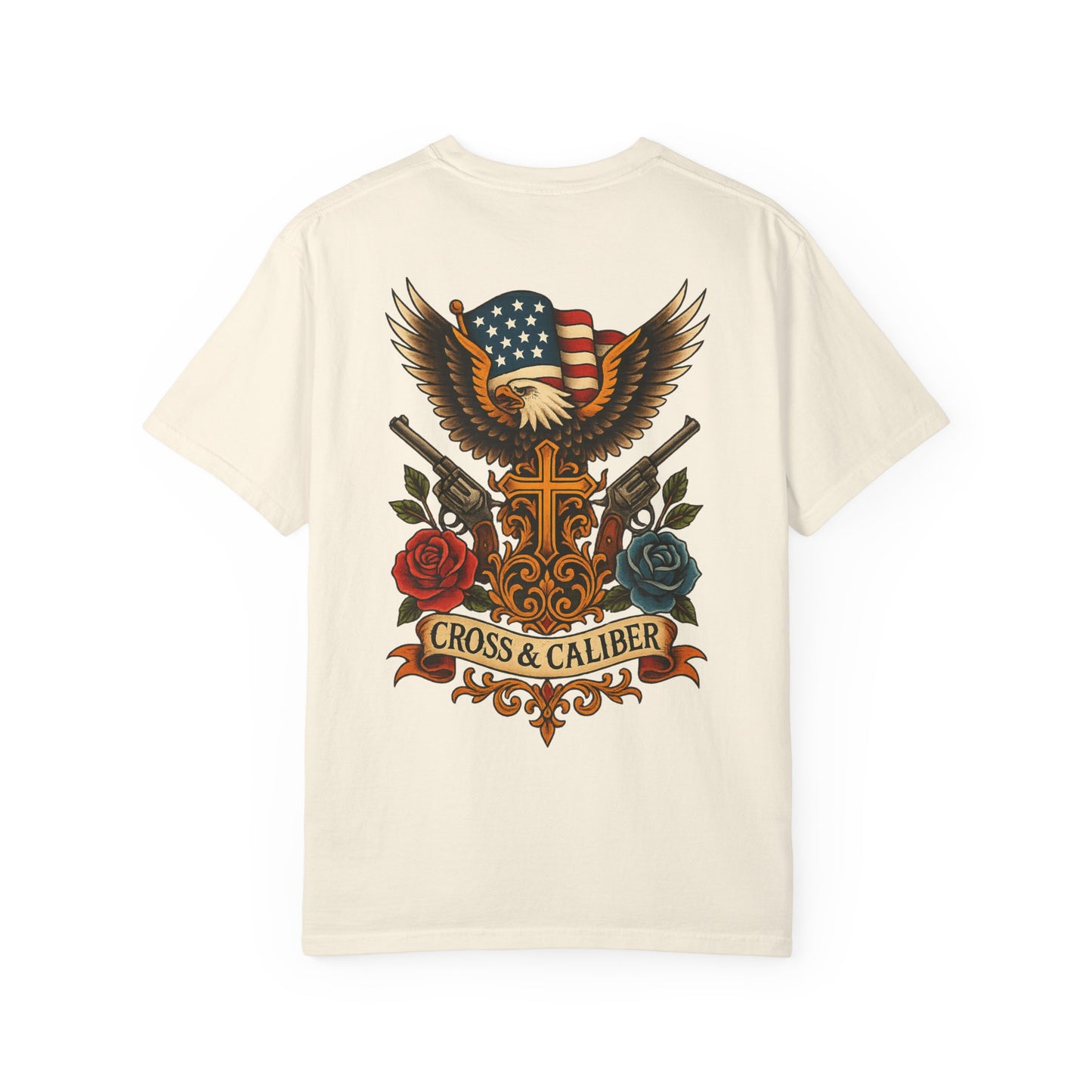 Cross & Caliber Tattoo Edition Unisex T-Shirt - Vintage Style Graphic Tee