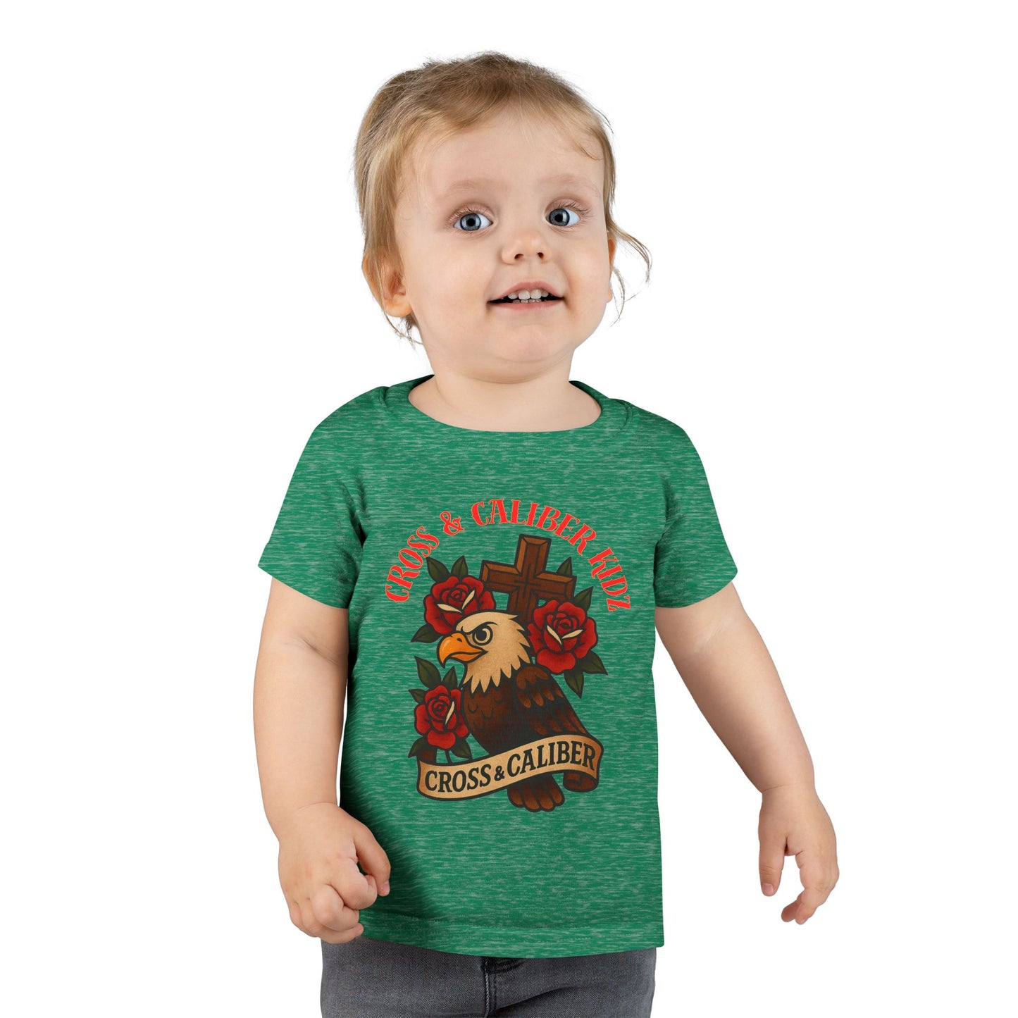 Bold Eagle & Roses Toddler T-Shirt - Faith-Inspired Design