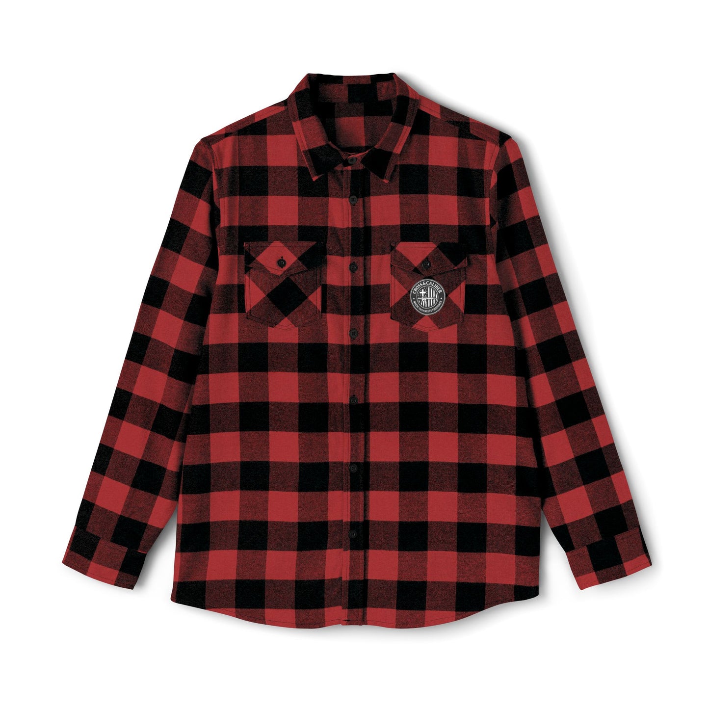 Unisex Flannel Shirt - Cross & Caliber Graphic, Cozy Casual Wear for Any Occasion