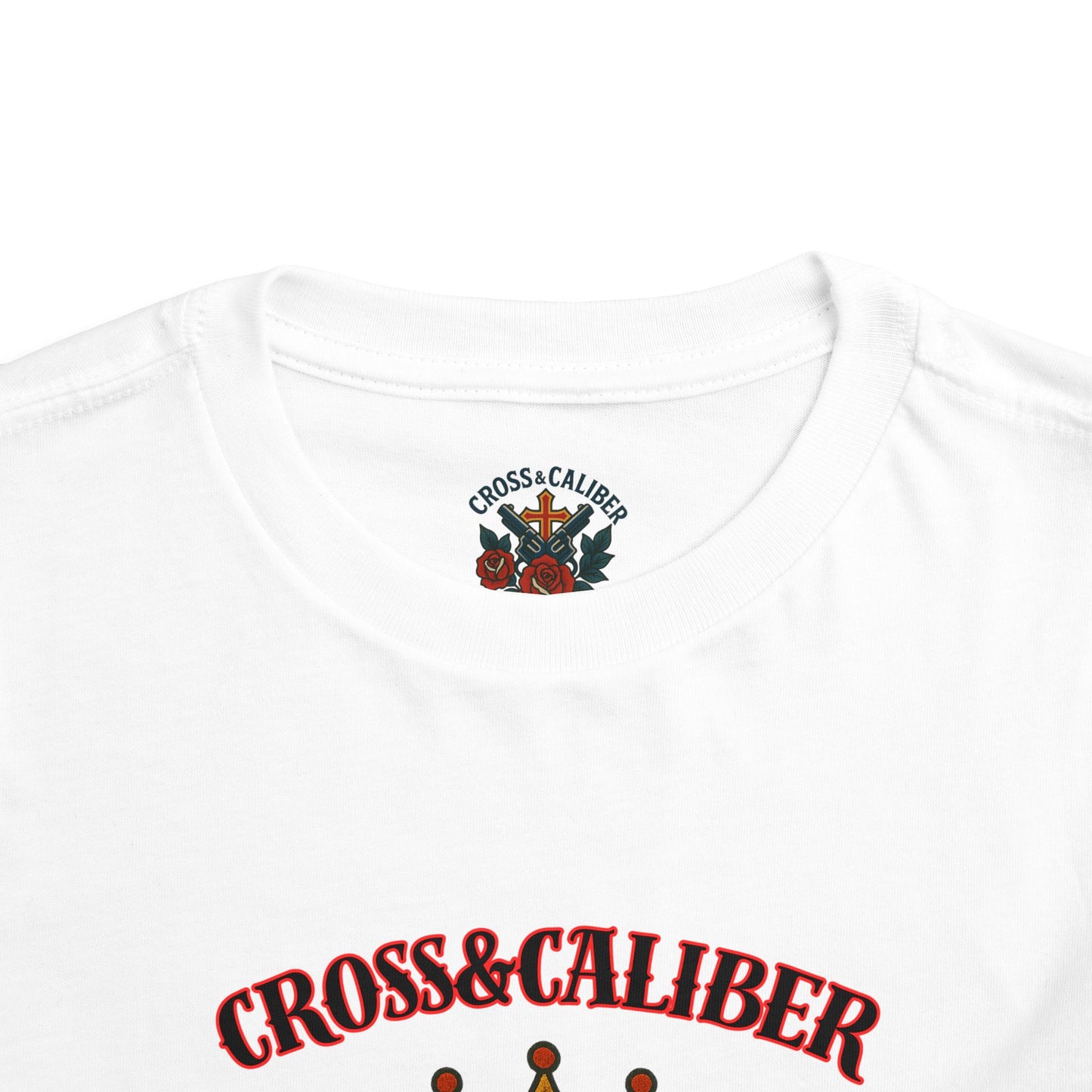 Cool Toddler T-Shirt: Cross & Caliber, Death Before Dishonor, Skull and Roses, Trendy Kids Tee, Unique Gift for Boys & Girls