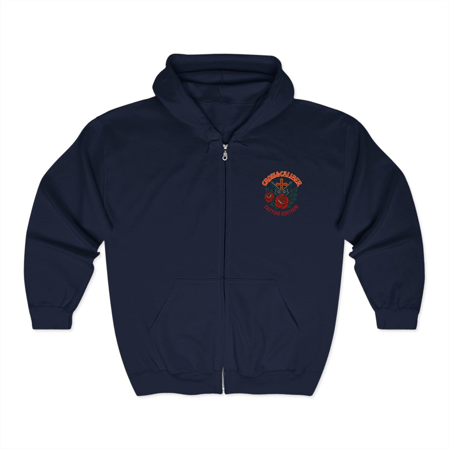 Unisex Heavy Blend™ Full Zip Hoodie - Vintage Eagle Design
