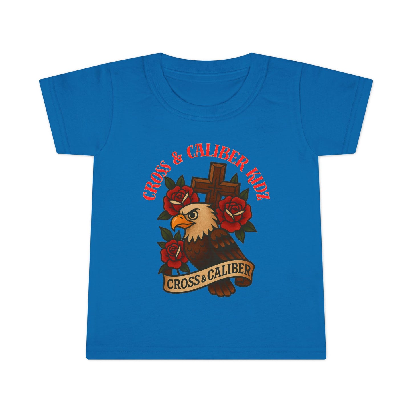 Bold Eagle & Roses Toddler T-Shirt - Faith-Inspired Design
