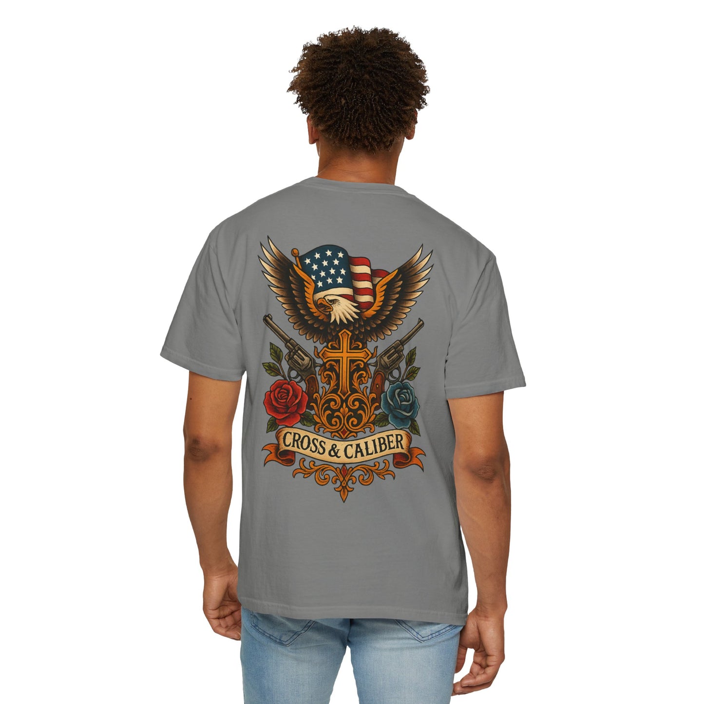 Cross & Caliber Tattoo Edition Unisex T-Shirt - Vintage Style Graphic Tee