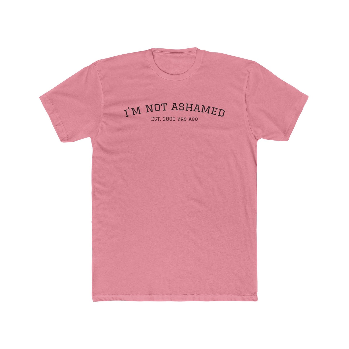 Unisex Cotton Crew Tee - "I'm Not Ashamed" with American Flag Design