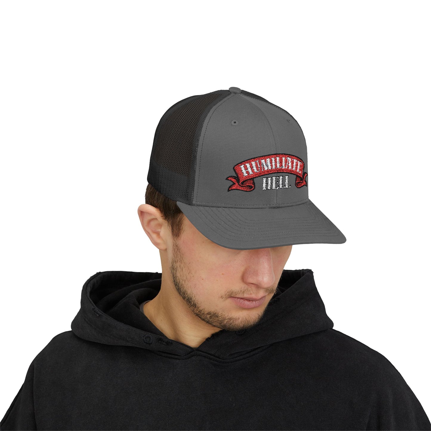 Humble Hell Snapback Trucker Cap, Adjustable Cap, Casual Headwear, Gift for Him, Everyday Style, Festival Gear