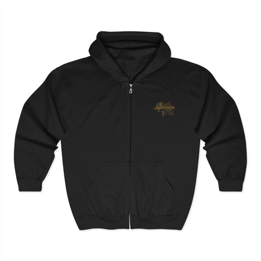 Unisex Floral Zip-Up Hoodie - 'Cross & Caliber' Design