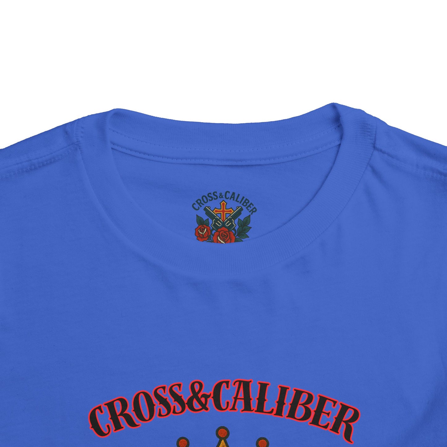 Cool Toddler T-Shirt: Cross & Caliber, Death Before Dishonor, Skull and Roses, Trendy Kids Tee, Unique Gift for Boys & Girls