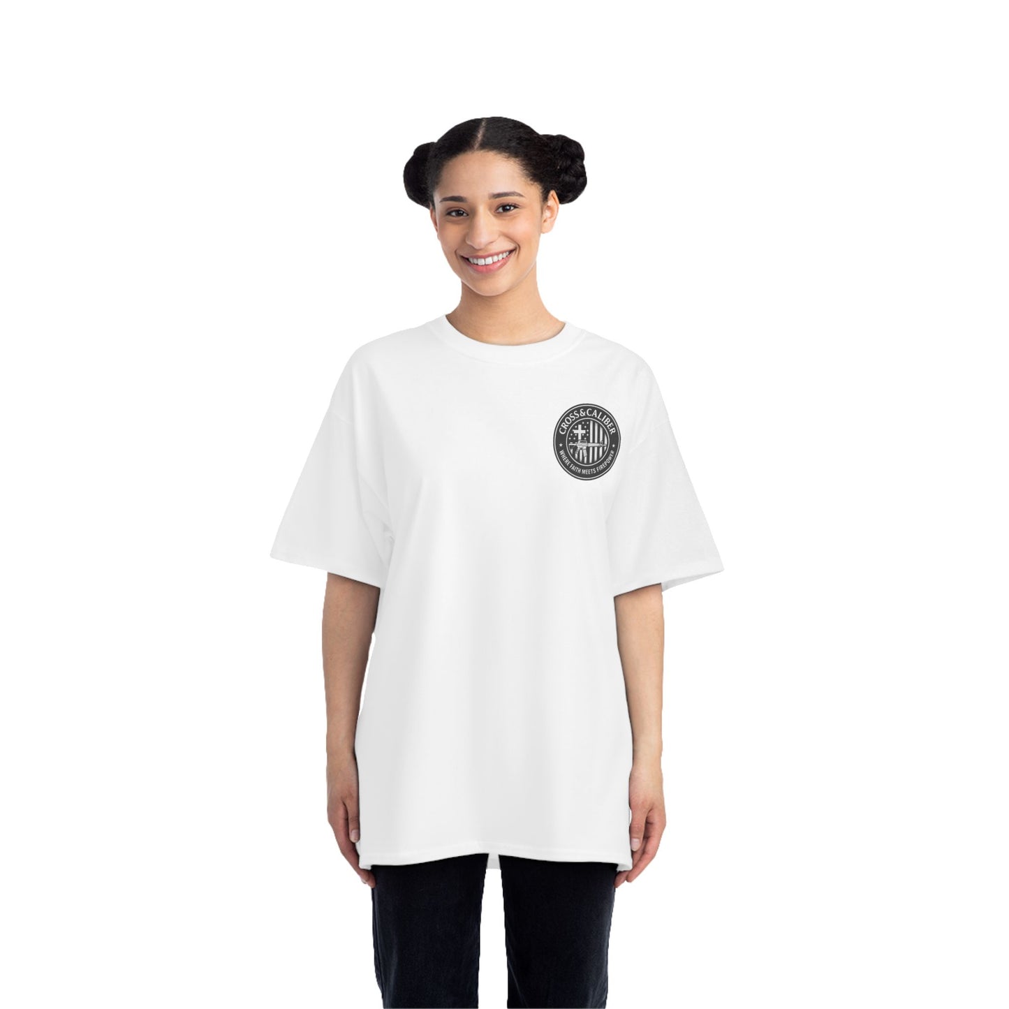 Cross & Caliber Shield Graphic T-Shirt for Casual Style