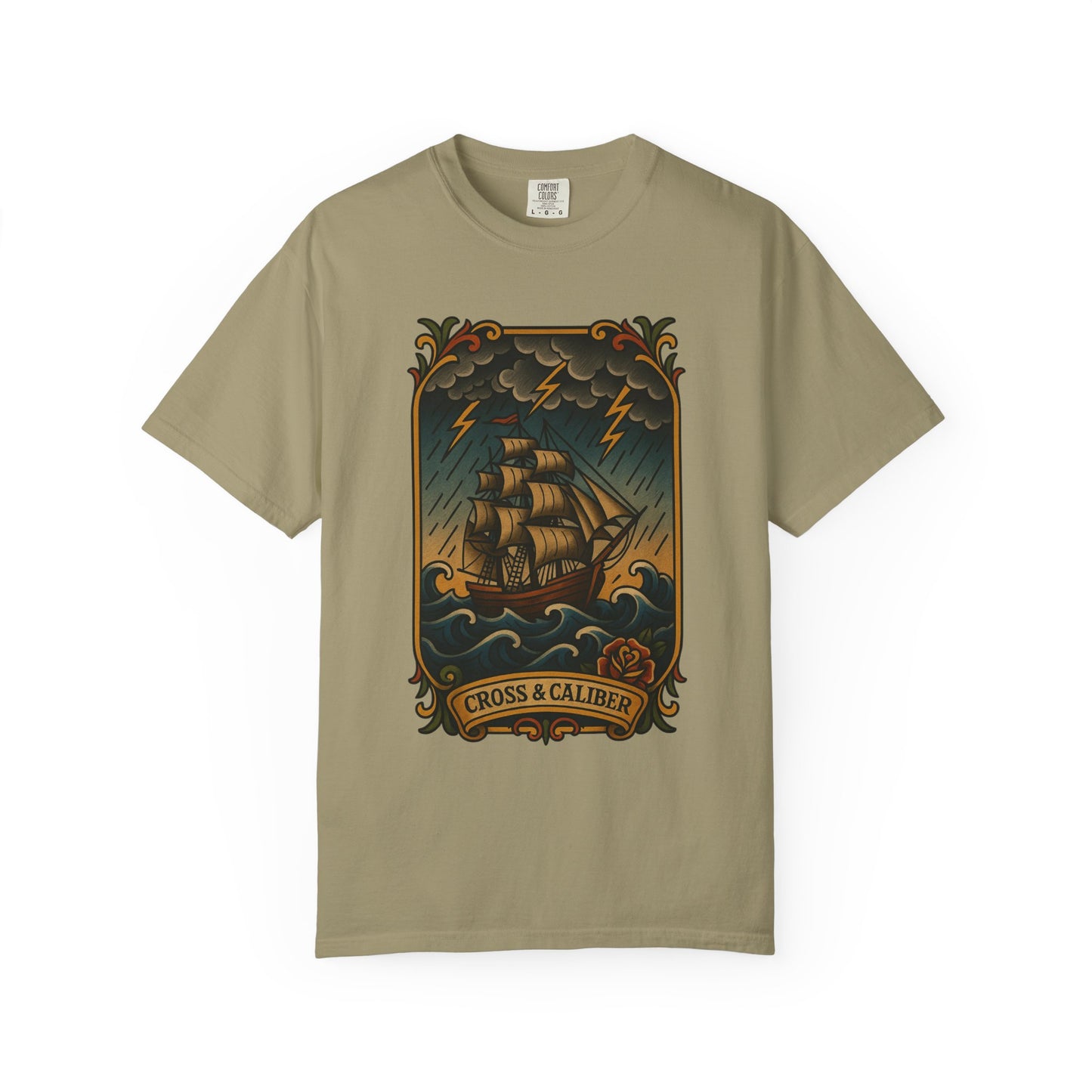 Nautical Tattoo T-Shirt - Cross & Caliber Design