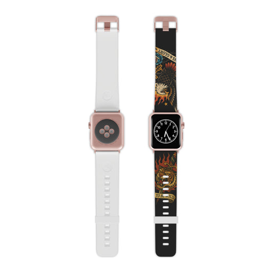 Bold Tattoo-Themed Watch Band - 'Born to Be Wild' Design
