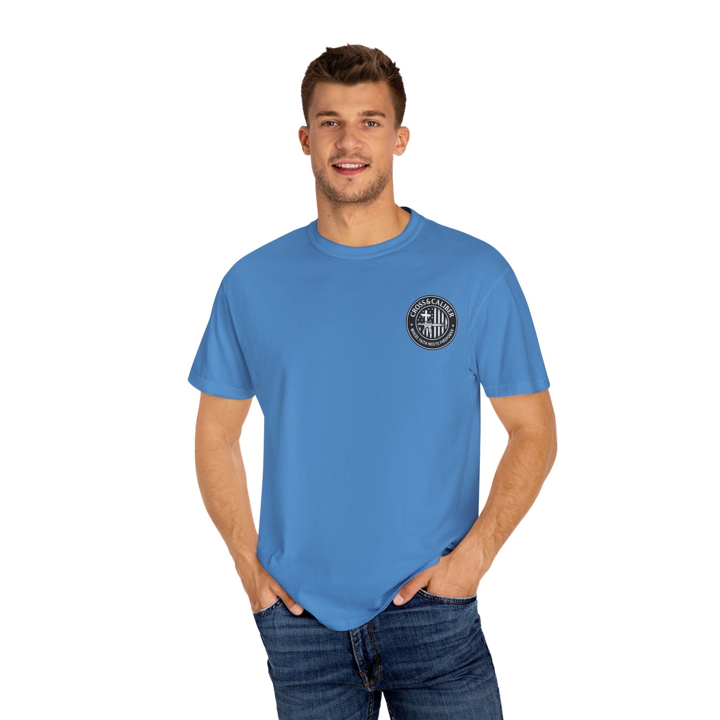 Faith-Focused Unisex Garment-Dyed T-shirt - Cross & Caliber Design