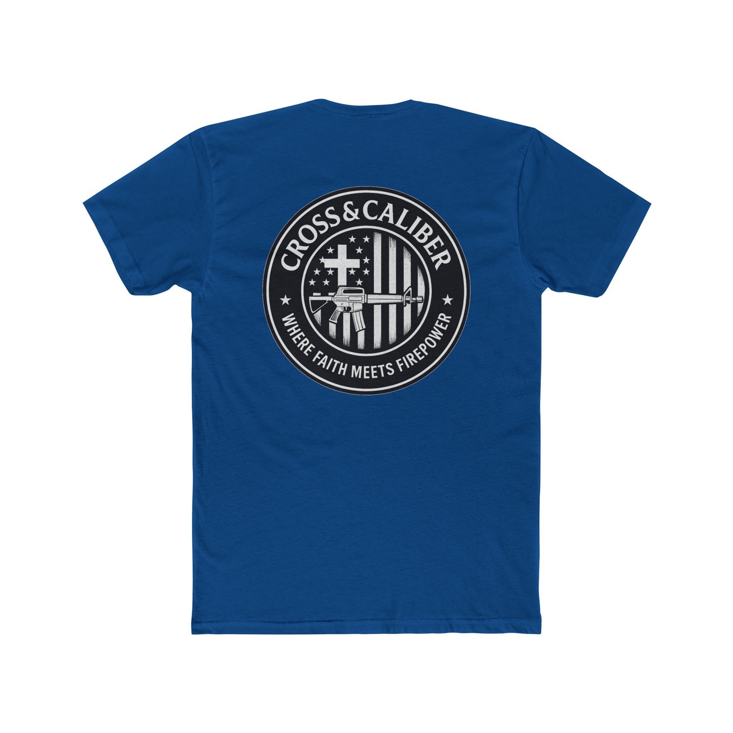 Faith Meets Firepower Tee - Unisex Cotton Crew