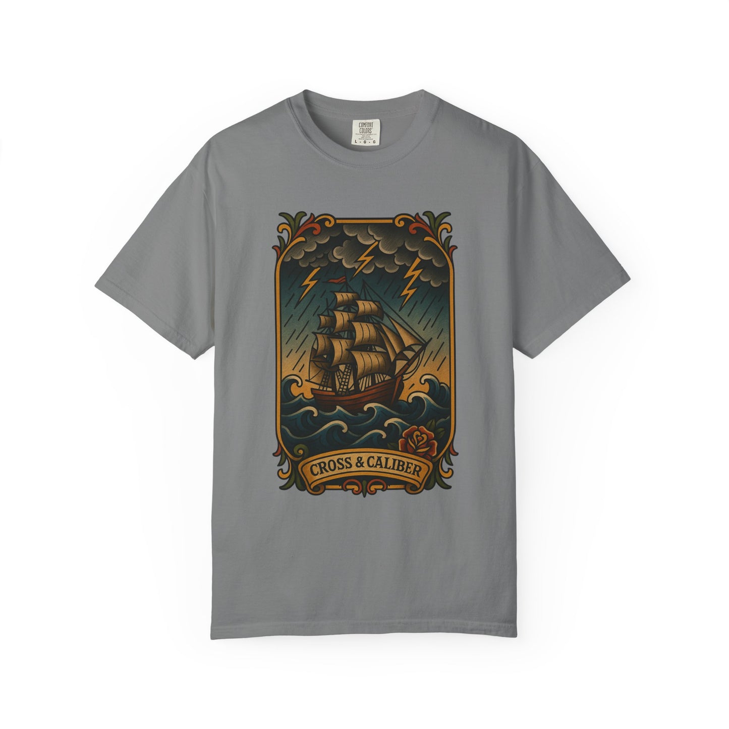 Nautical Tattoo T-Shirt - Cross & Caliber Design