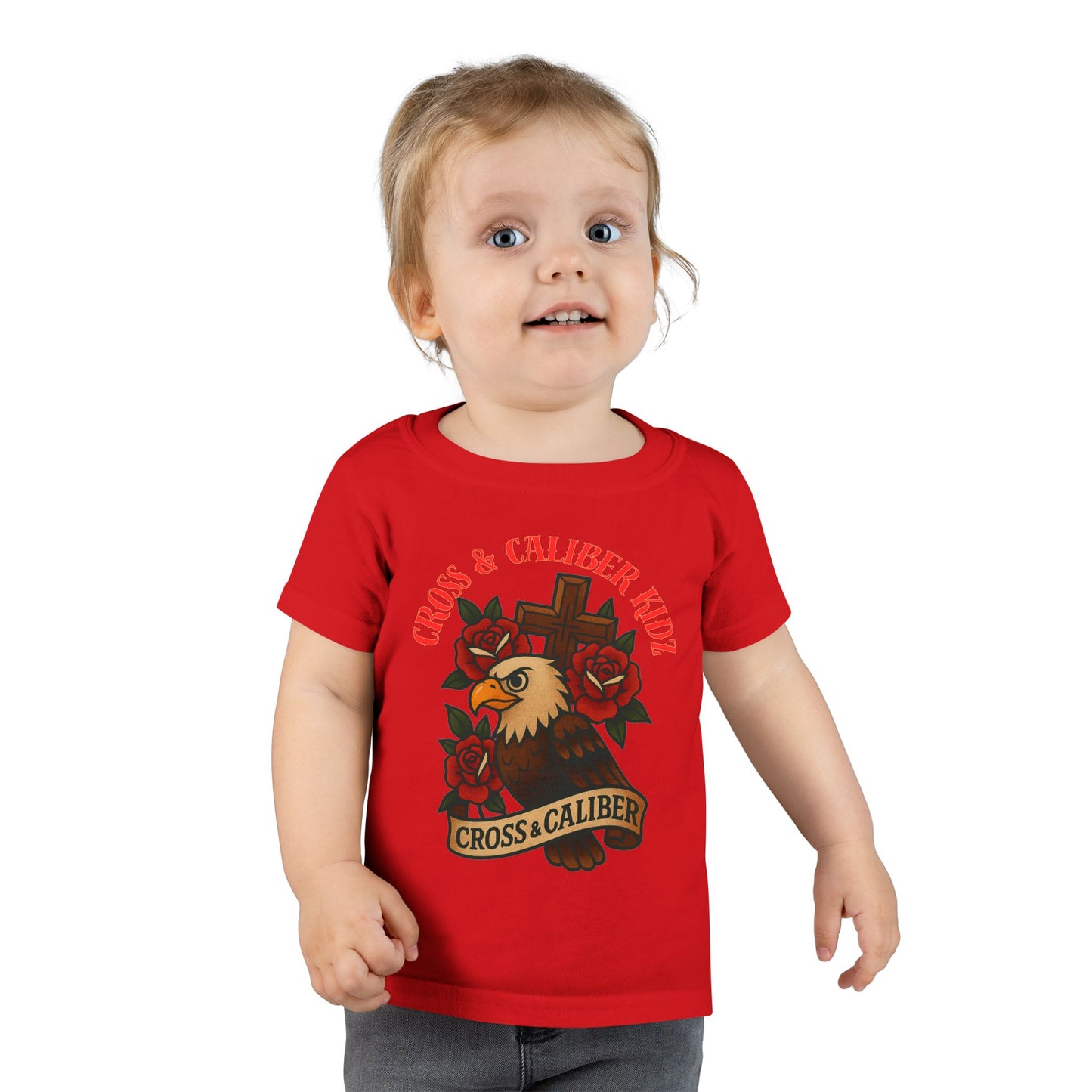Bold Eagle & Roses Toddler T-Shirt - Faith-Inspired Design