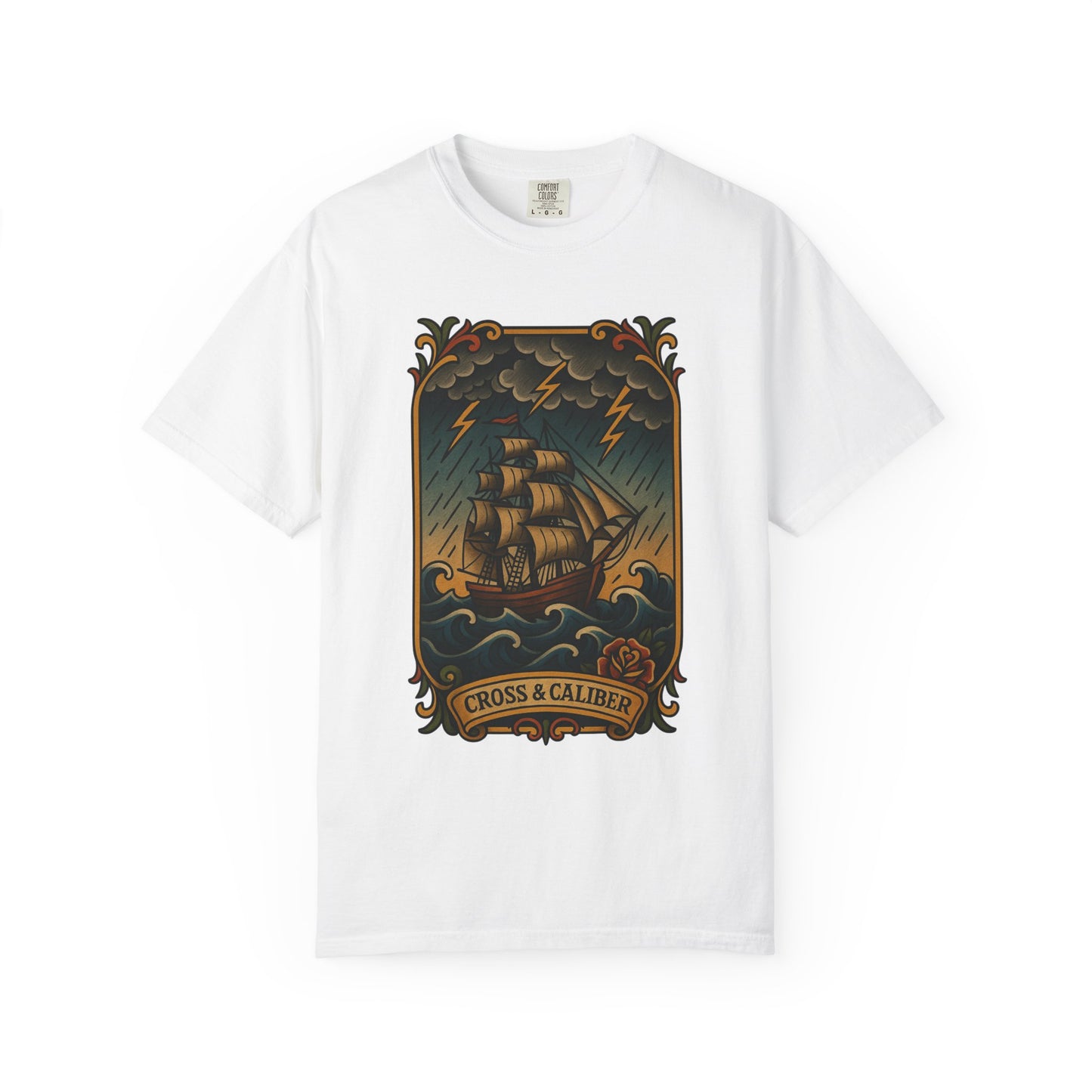Nautical Tattoo T-Shirt - Cross & Caliber Design