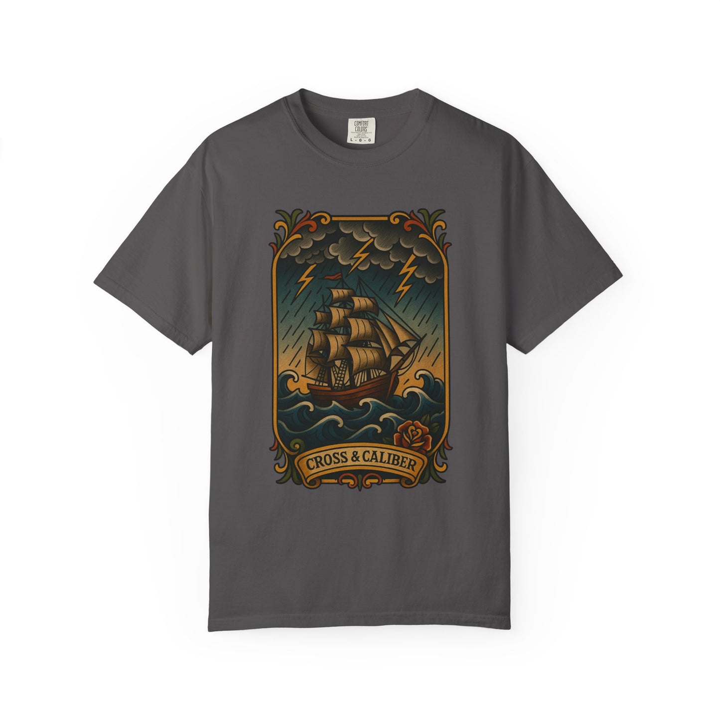 Nautical Tattoo T-Shirt - Cross & Caliber Design