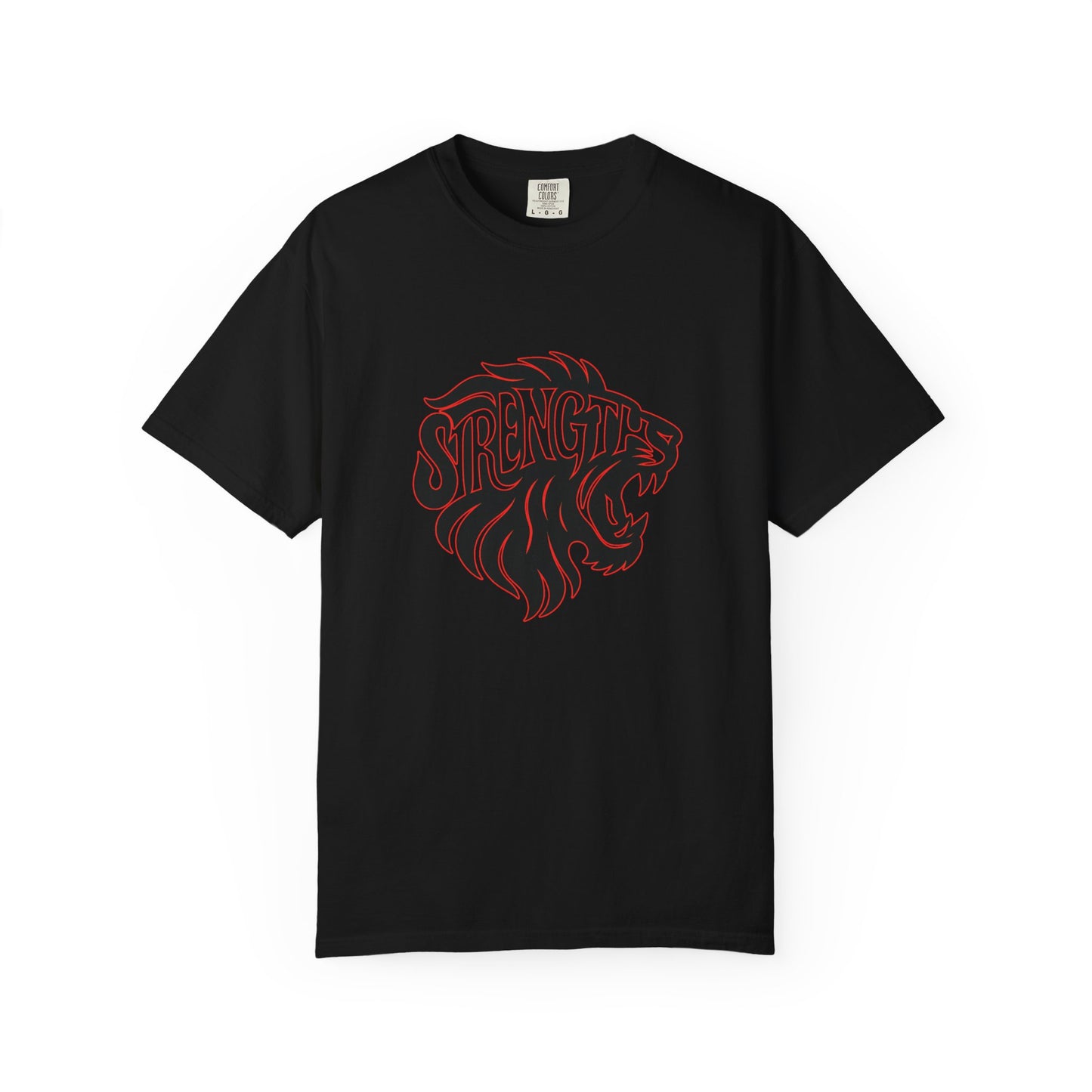 Bold Strength Unisex Garment-Dyed T-shirt, Motivational Shirt, Gift for Him or Her, Fitness Apparel, Minimalist Lion Design