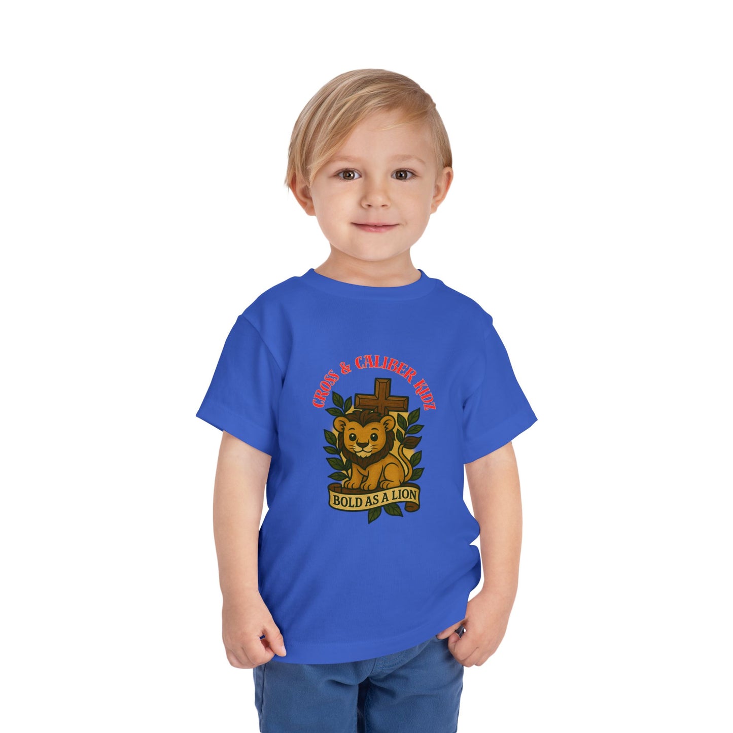 Bold as a Lion Toddler Tee - Cute Christian Graphic Shirt for Kids