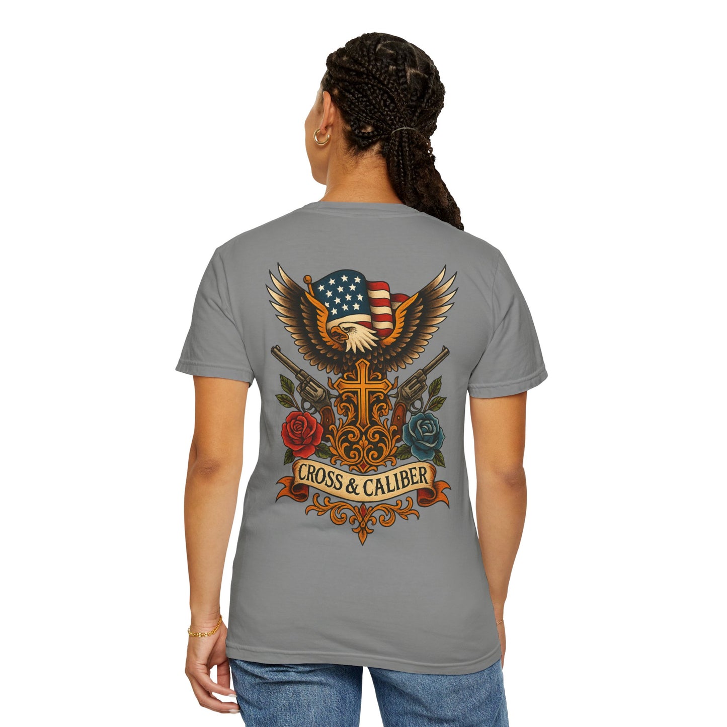 Cross & Caliber Tattoo Edition Unisex T-Shirt - Vintage Style Graphic Tee