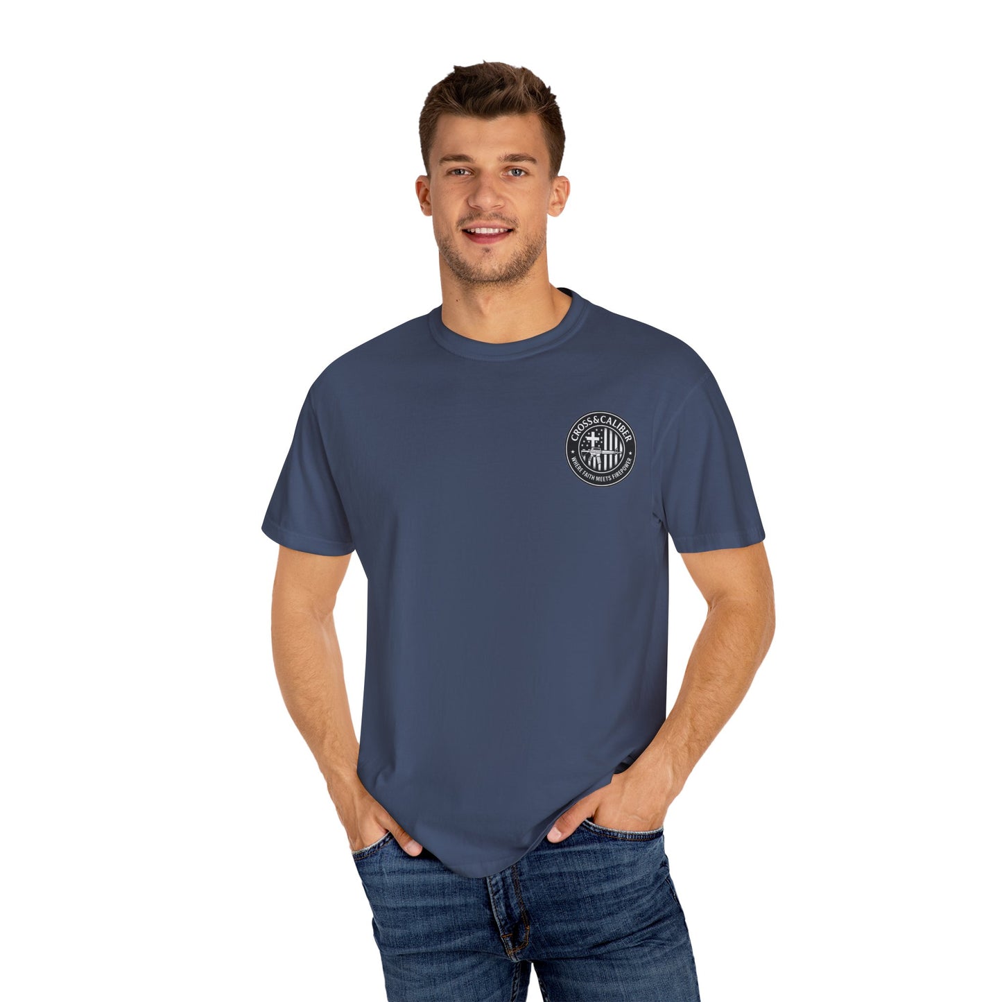 Faith-Focused Unisex Garment-Dyed T-shirt - Cross & Caliber Design