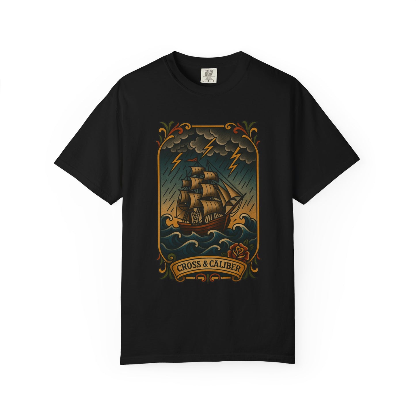 Nautical Tattoo T-Shirt - Cross & Caliber Design