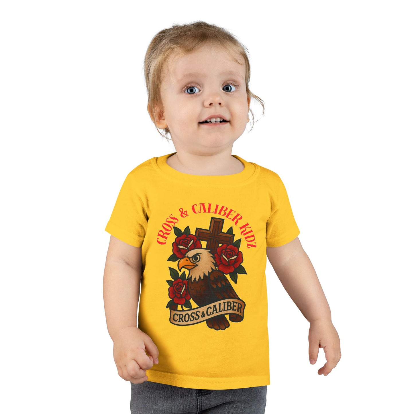 Bold Eagle & Roses Toddler T-Shirt - Faith-Inspired Design