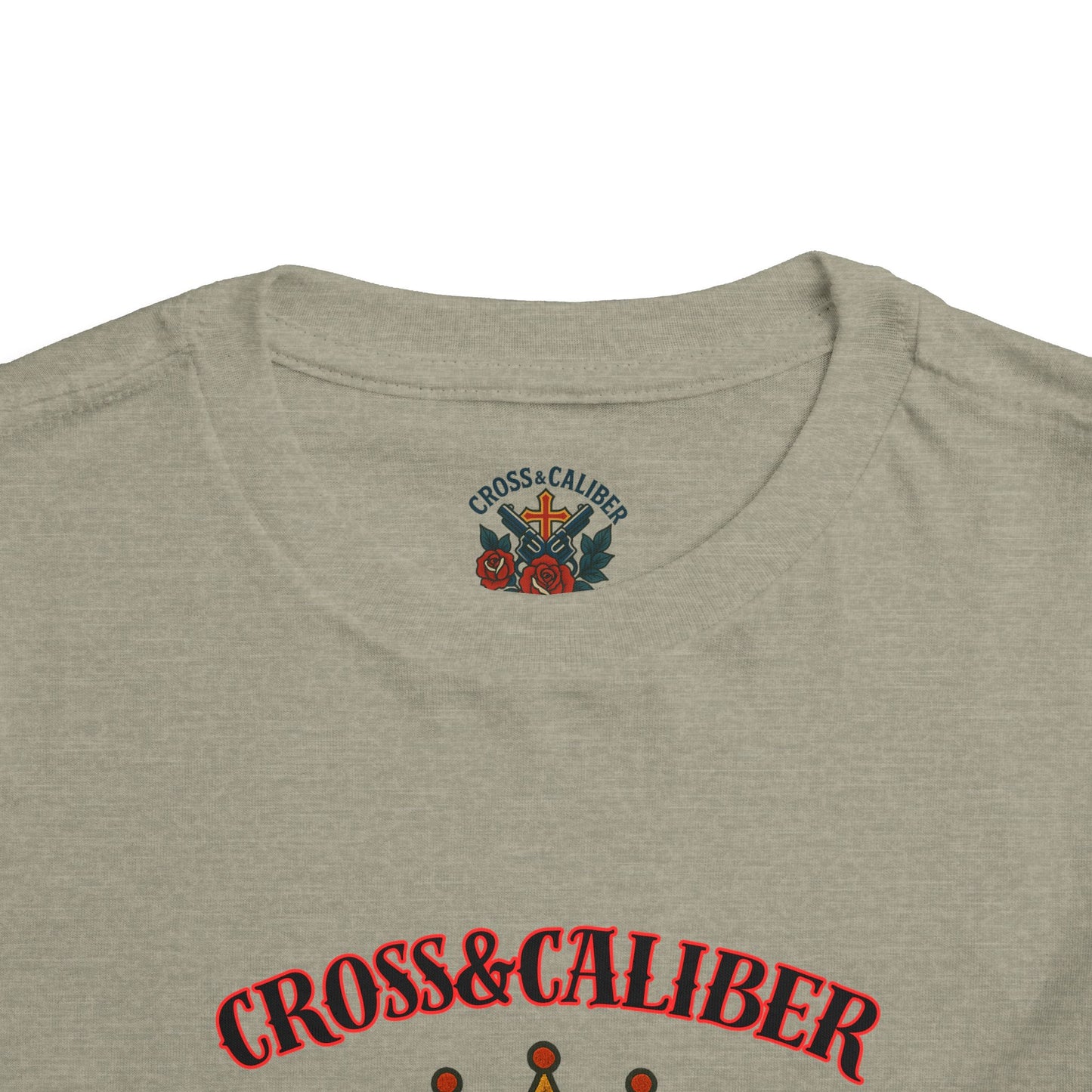 Cool Toddler T-Shirt: Cross & Caliber, Death Before Dishonor, Skull and Roses, Trendy Kids Tee, Unique Gift for Boys & Girls