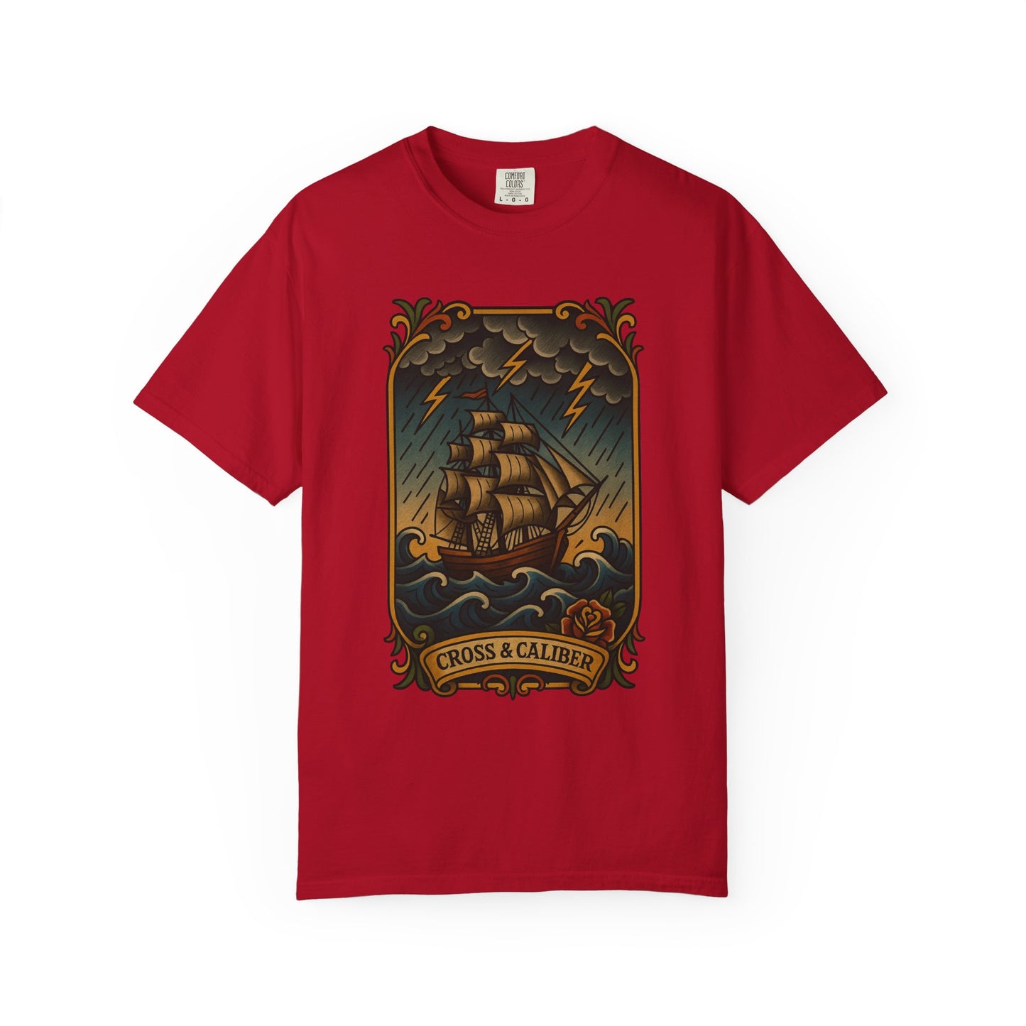 Nautical Tattoo T-Shirt - Cross & Caliber Design
