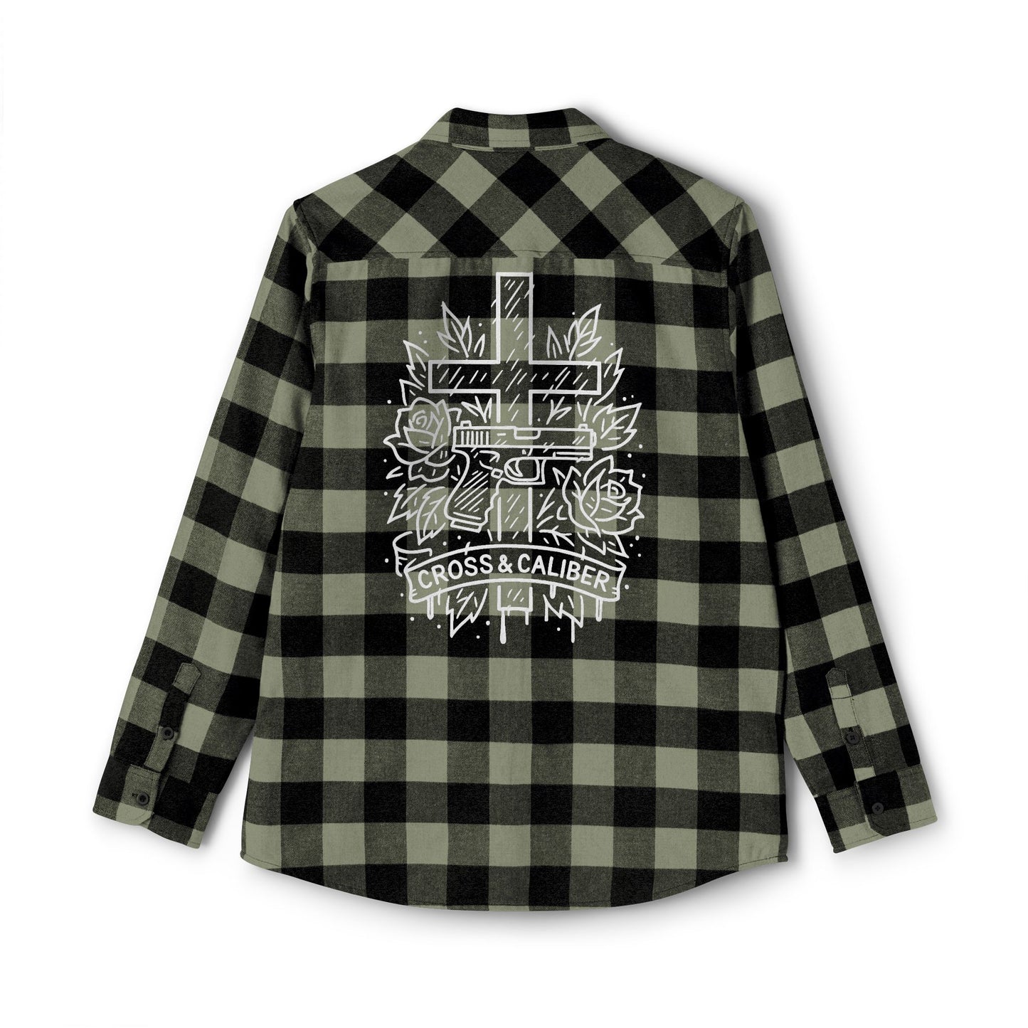 Unisex Flannel Shirt - Cross & Caliber Graphic, Cozy Casual Wear for Any Occasion