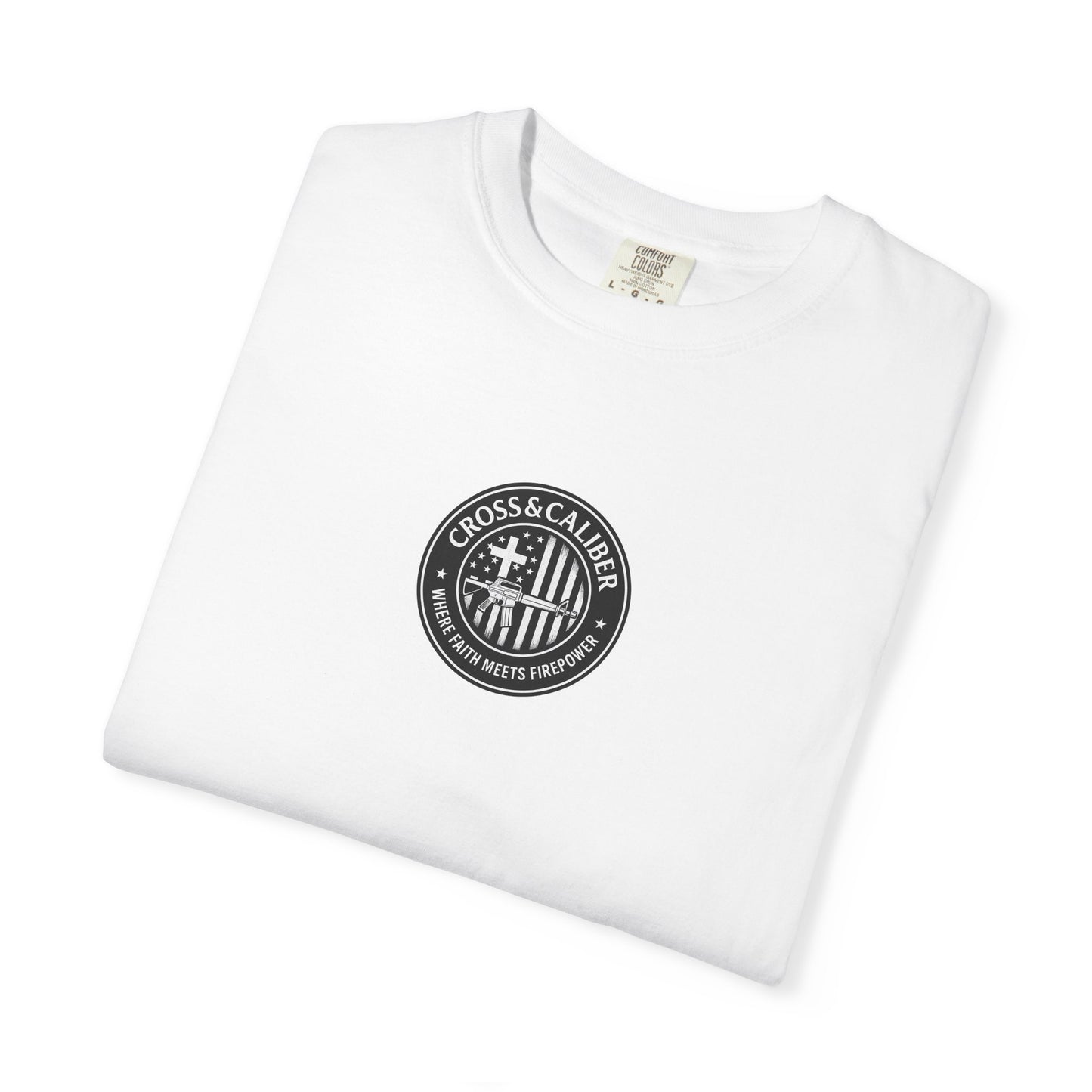 Motorcycle Enthusiast T-Shirt - Cross & Caliber Design with Inspirational Quote