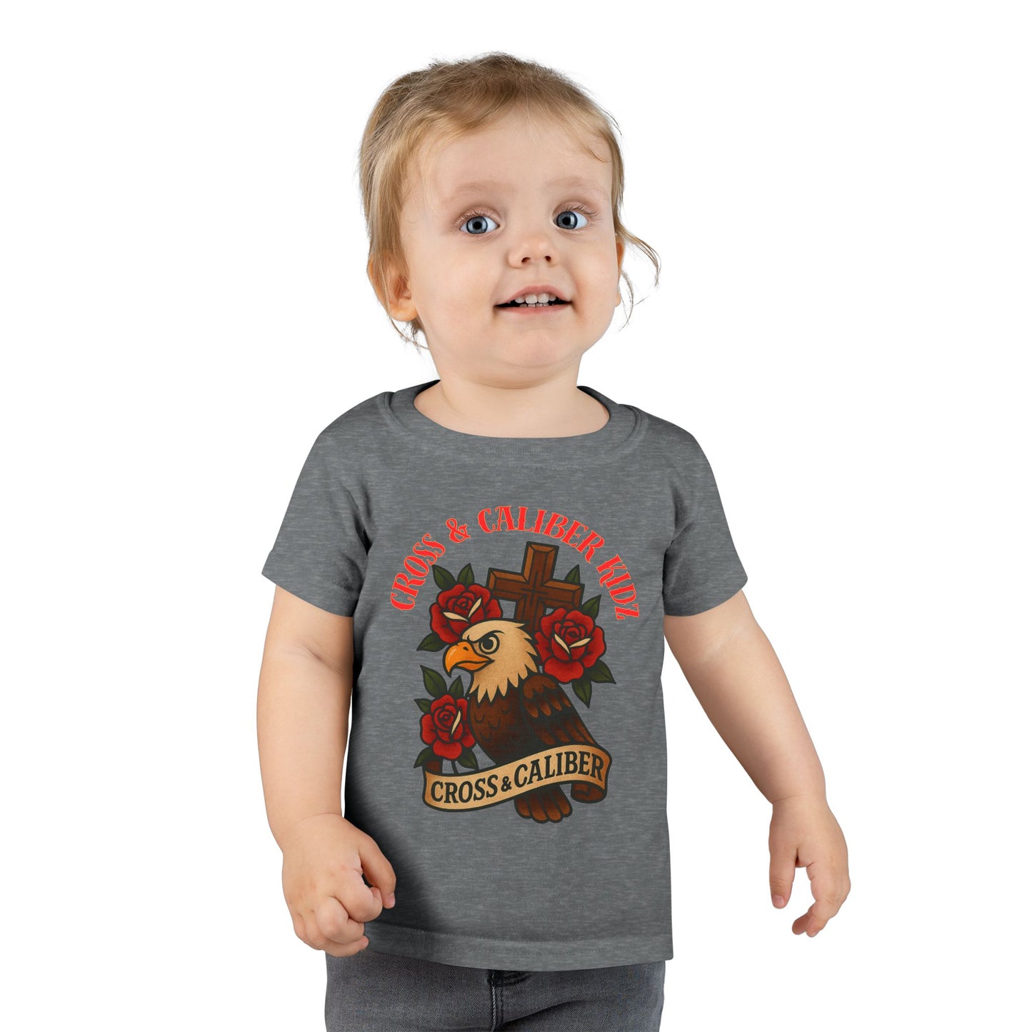 Bold Eagle & Roses Toddler T-Shirt - Faith-Inspired Design