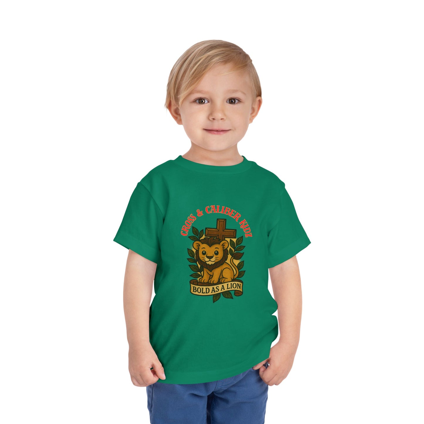Bold as a Lion Toddler Tee - Cute Christian Graphic Shirt for Kids