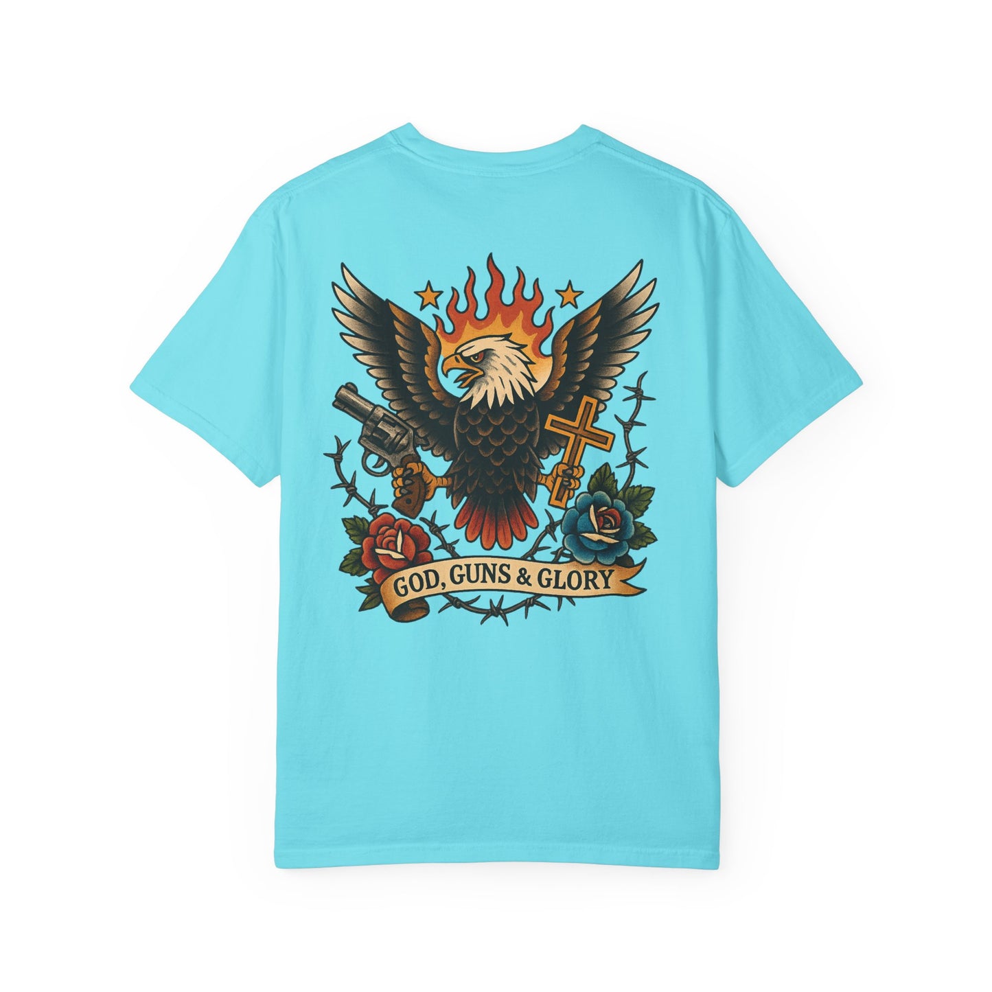 God, Guns & Glory Unisex Garment-Dyed T-Shirt – Vintage Patriotic Style