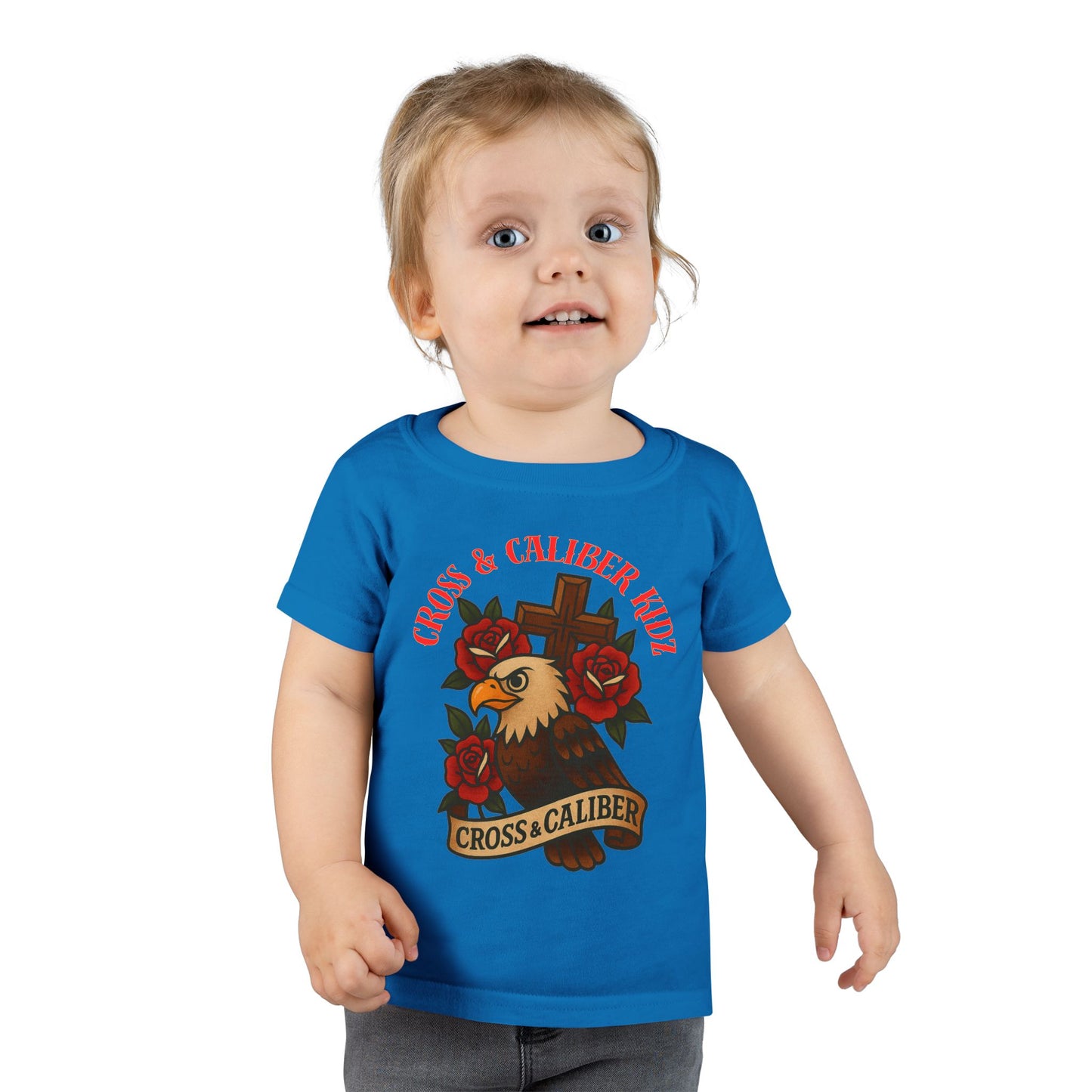 Bold Eagle & Roses Toddler T-Shirt - Faith-Inspired Design