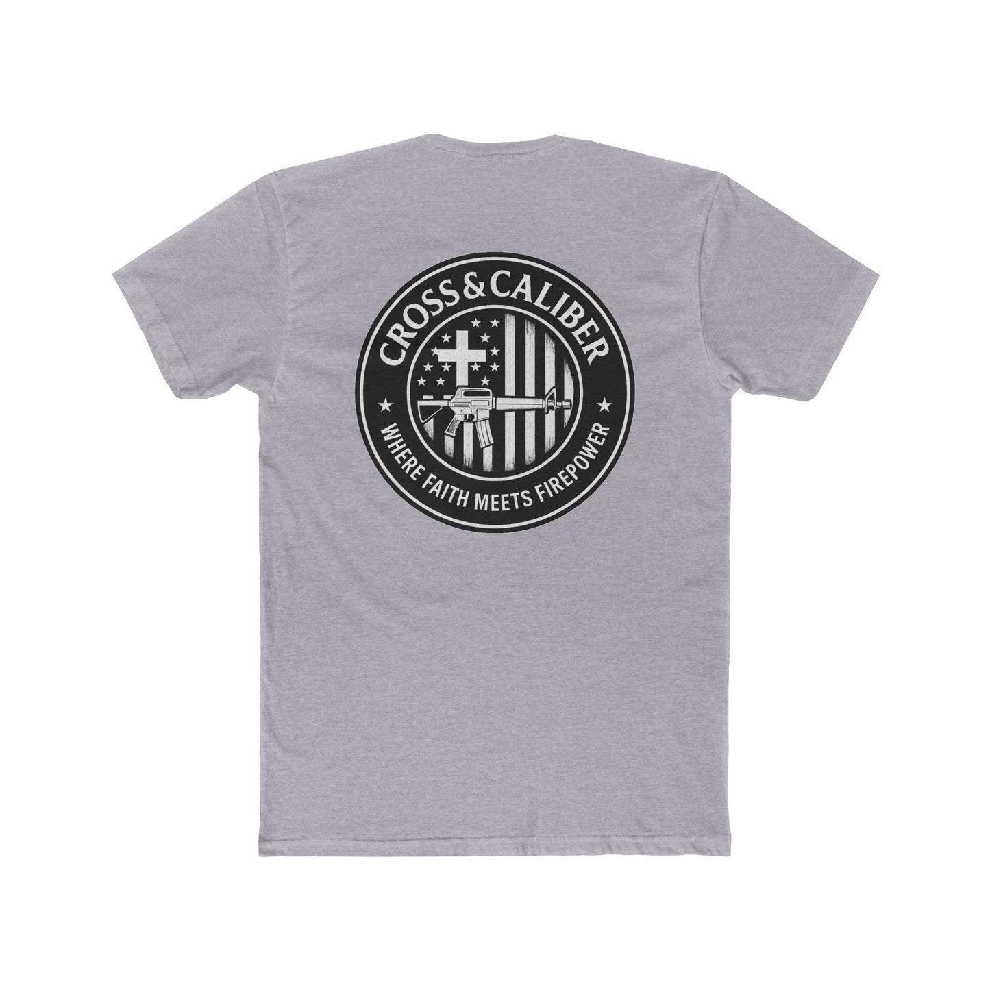 Faith Meets Firepower Tee - Unisex Cotton Crew