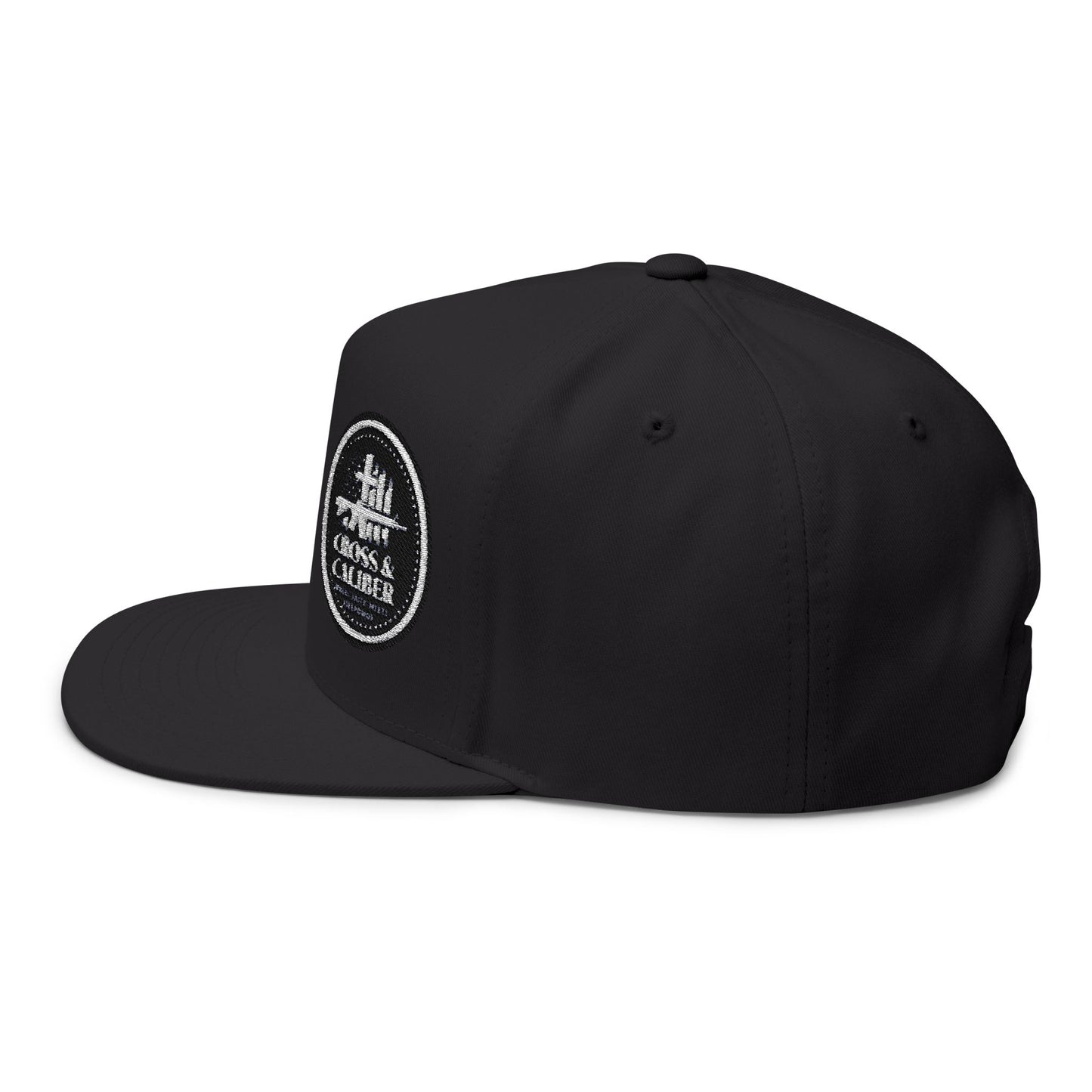 Cross & Caliber Embroidered Flat Bill Cap - Stylish Gear for Everyday Adventures