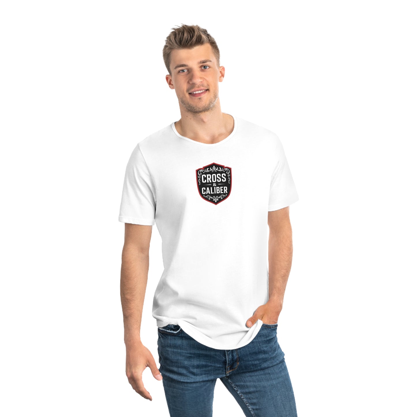 Men's Curved Hem Tee - Casual Streetwear, Worship Warfare Graphic, Gift for Him, Summer Style, Everyday Wear, Unique Design